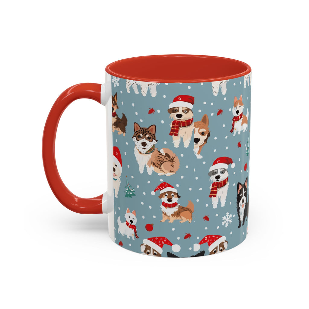 Corgi Holiday Coffee Mug – Cute Santa Dog Pattern Accent Mug (11/15oz)