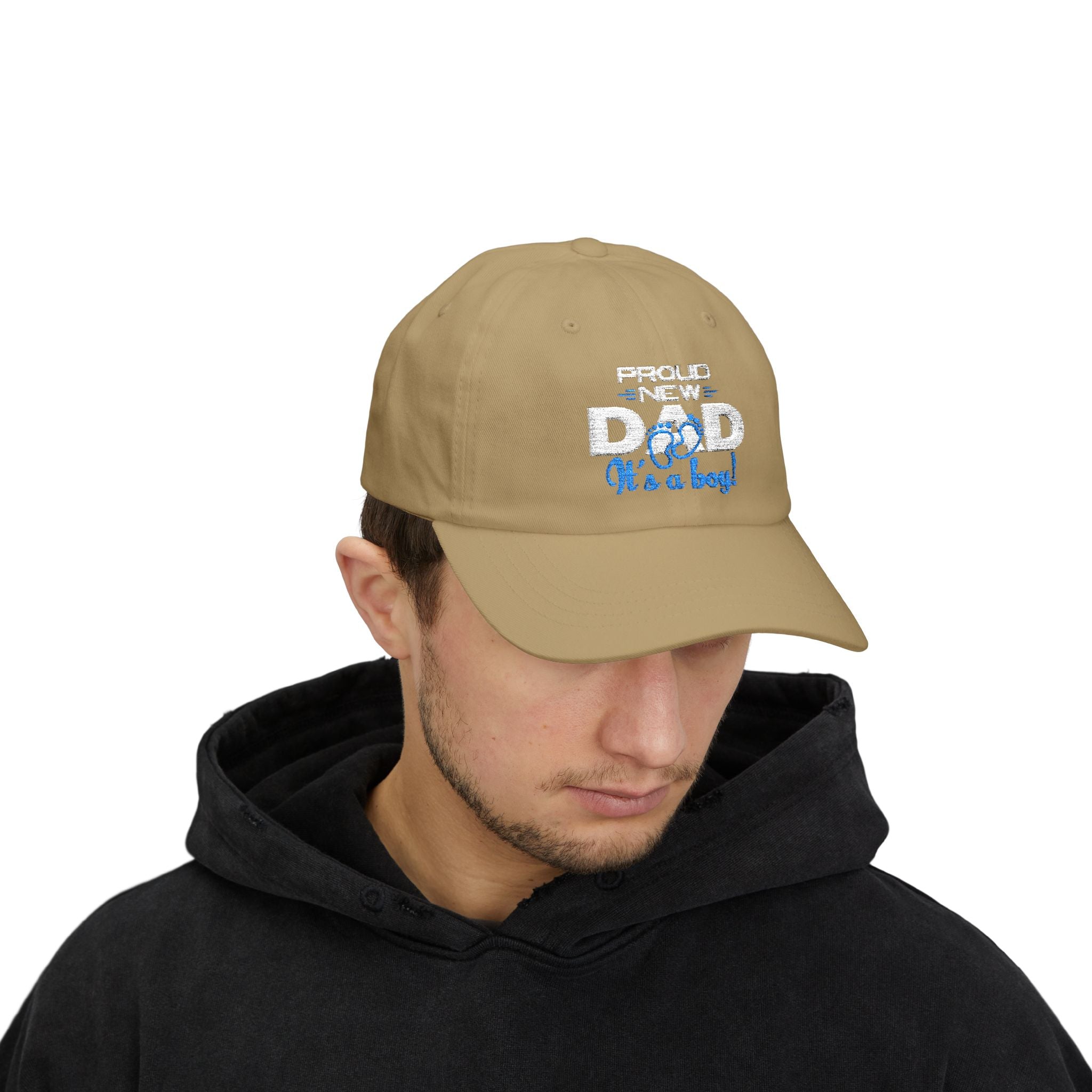 New Dad Cap - "Proud New Dad, It's a Boy" Embroidered Baseball Hat