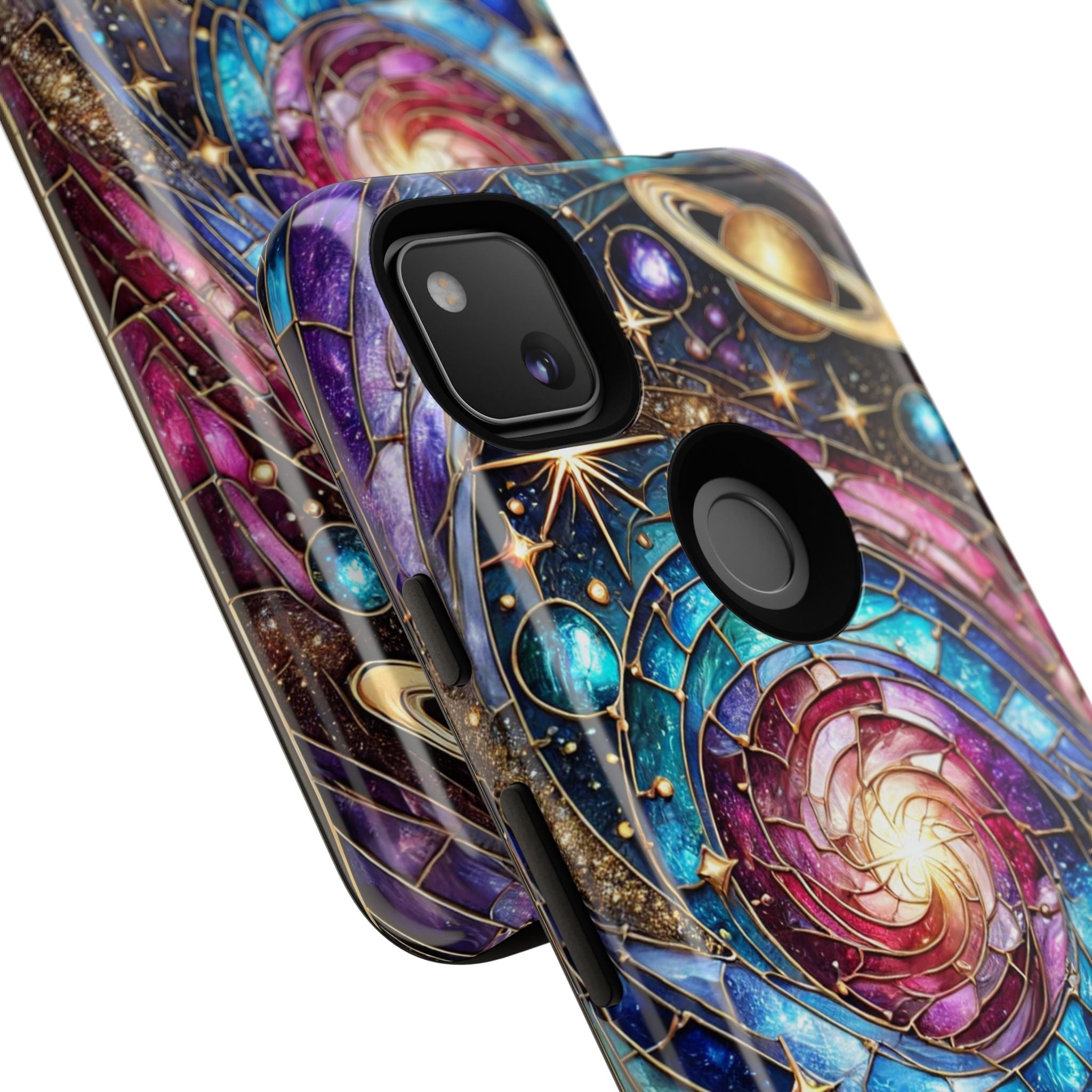 Stained Glass Celestial Android Phone Case – 3D Galaxy Full-Wrap Protective Cover with TPU Liner