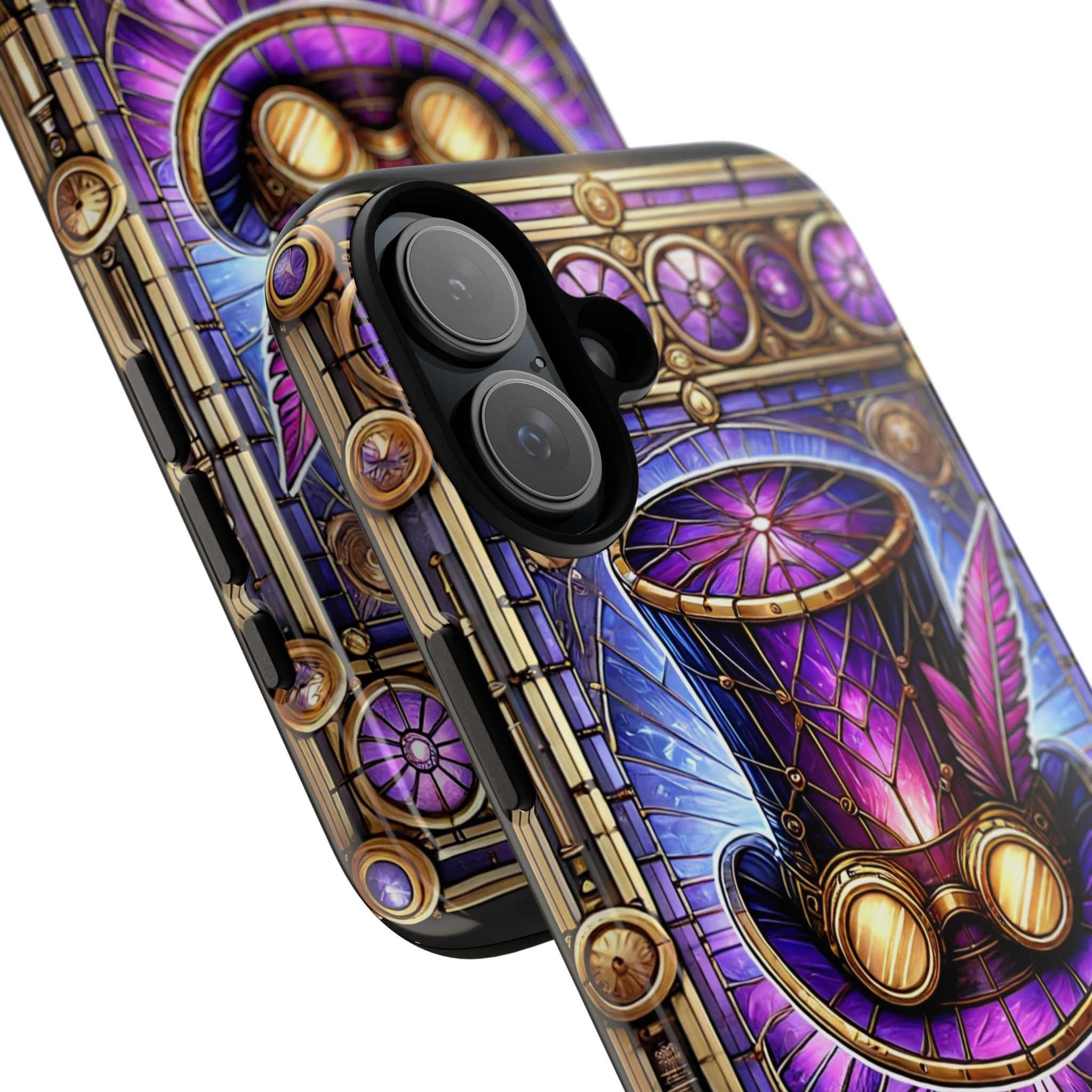 Stained Glass Steampunk iPhone Case – 3D Full-Wrap Protective Phone Cover With TPU Liner