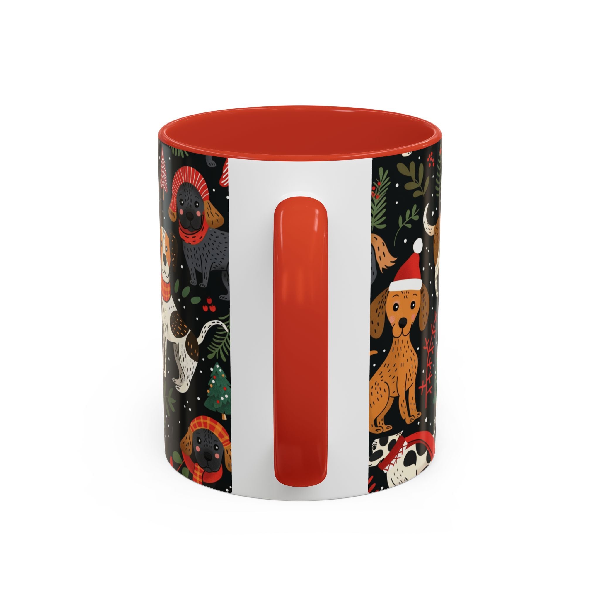 Holiday Dogs Coffee Mug — Festive Dachshund & Beagle Pattern (11/15oz)