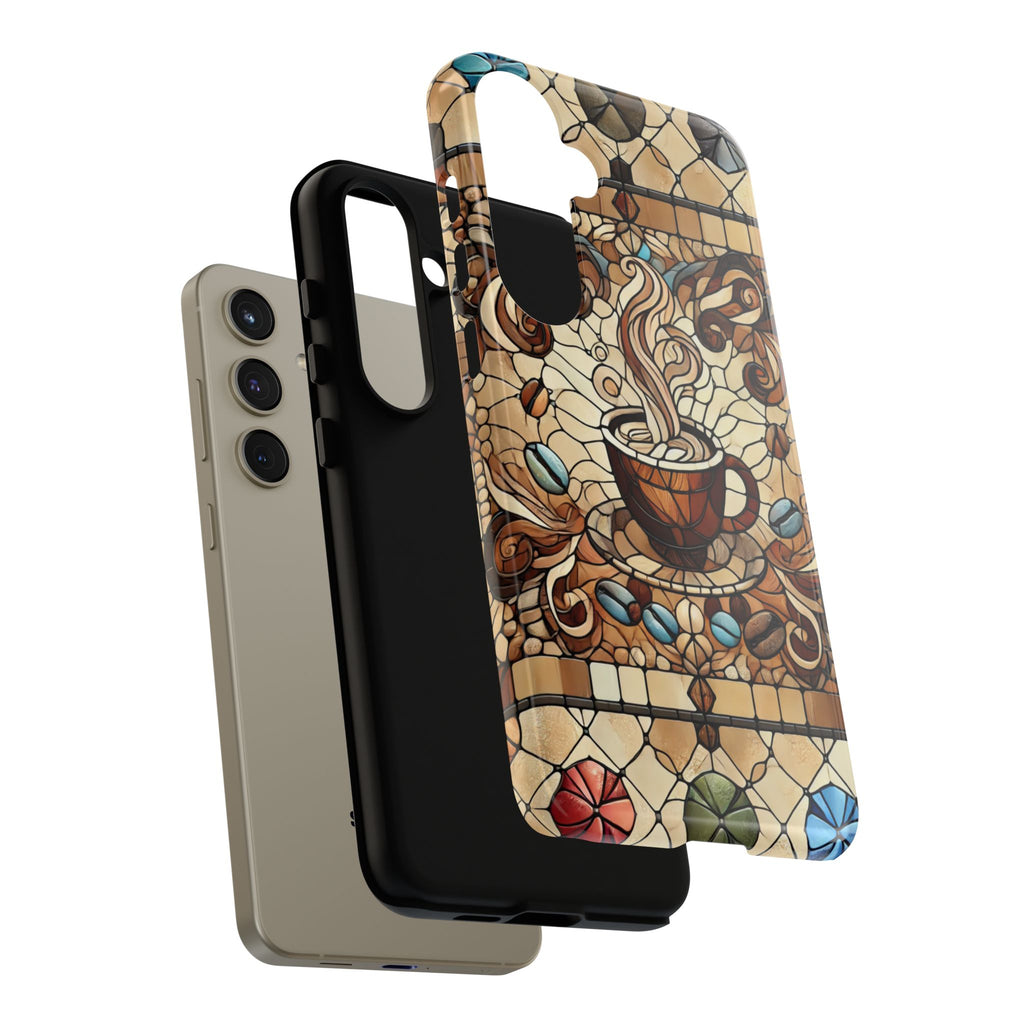 Stained Glass Coffee Android Phone Case – Shockproof TPU, 3D Wrap