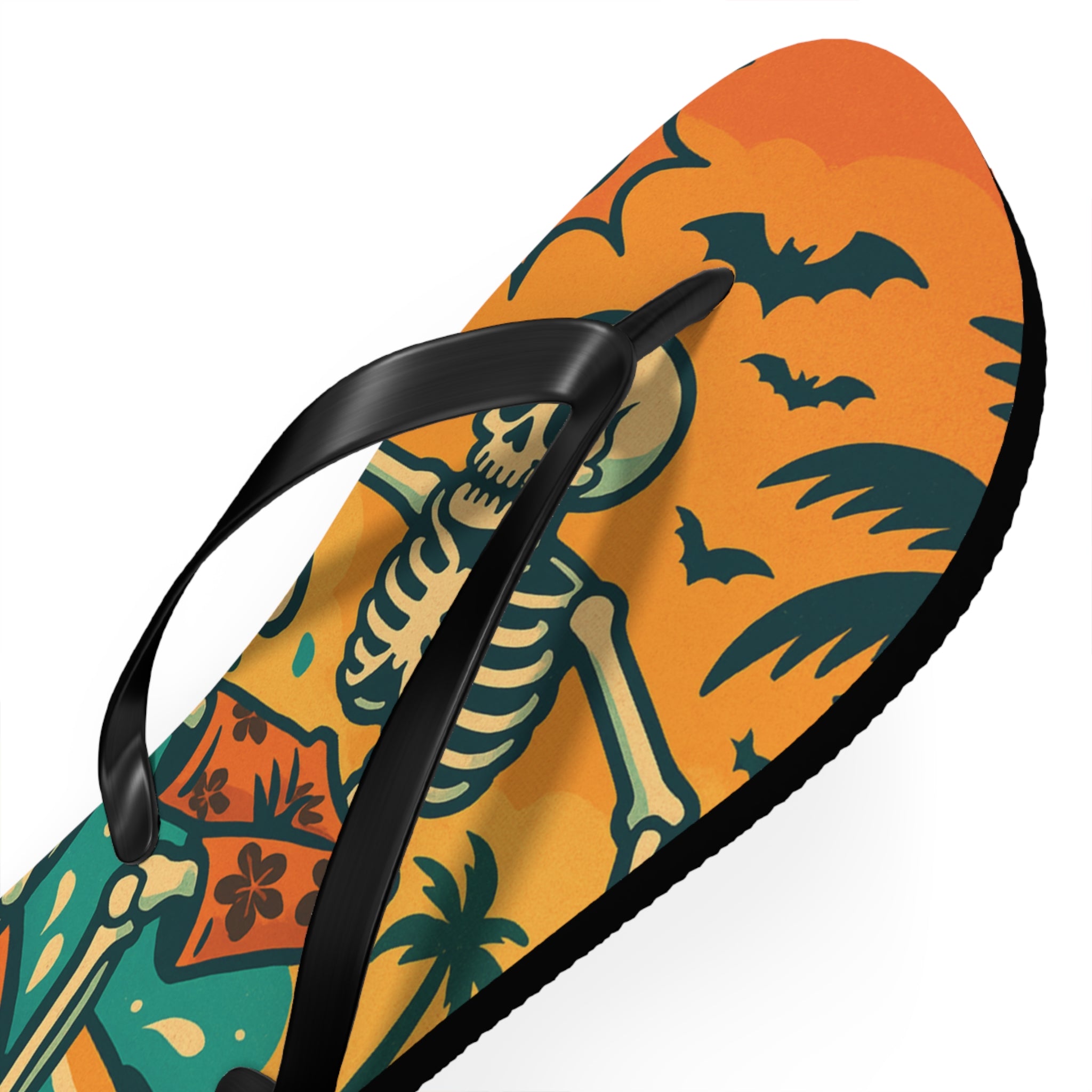 Halloween Skeleton Flip Flops - Summerween Surfer Beach Sandals