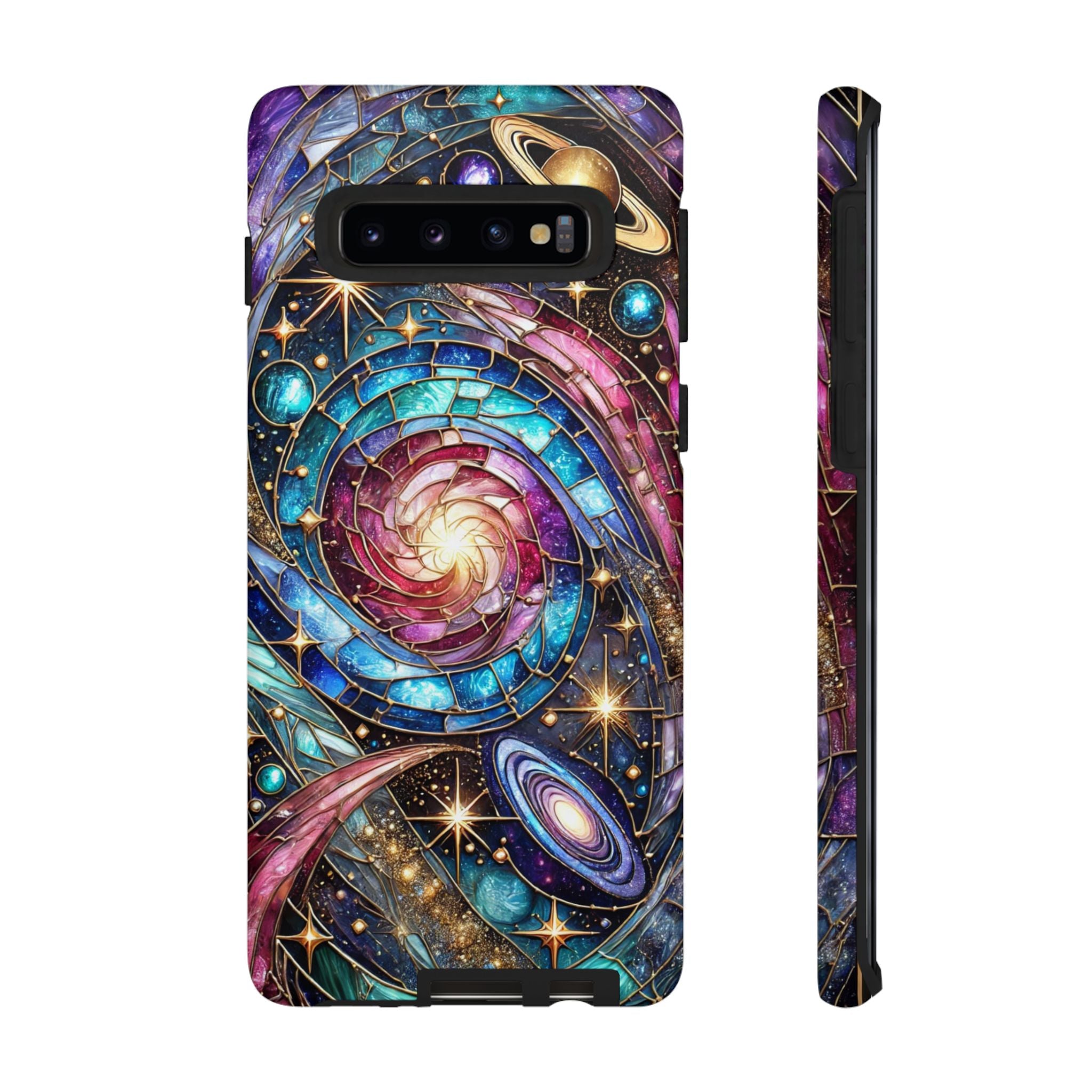 Stained Glass Celestial Android Phone Case – 3D Galaxy Full-Wrap Protective Cover with TPU Liner