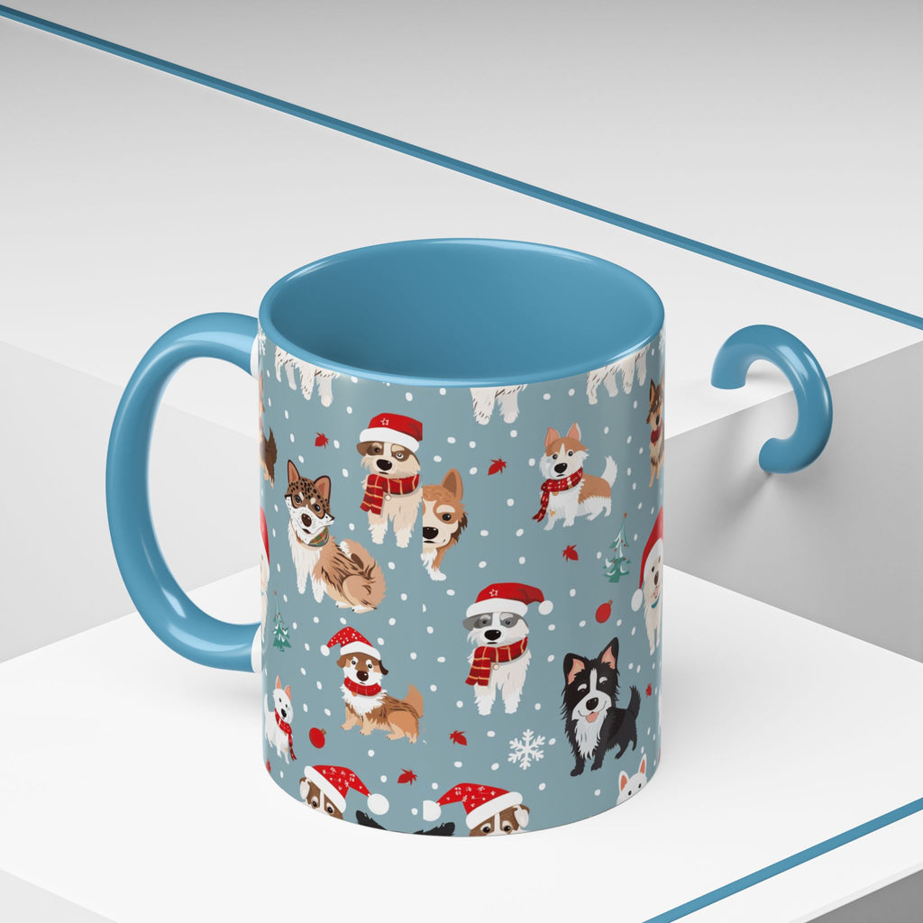 Corgi Holiday Coffee Mug – Cute Santa Dog Pattern Accent Mug (11/15oz)