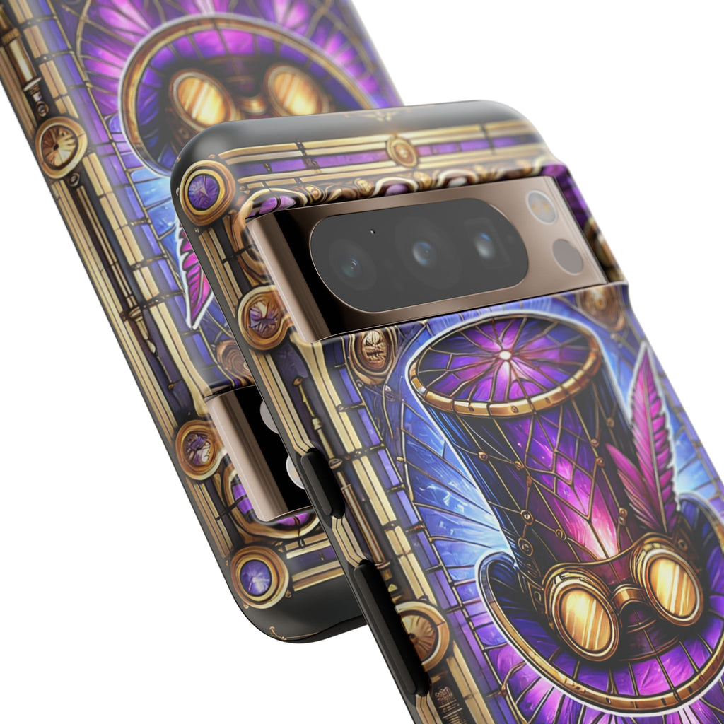 Stained Glass Steampunk Android Phone Case – 3D Full-Wrap Protective Cover with TPU Liner