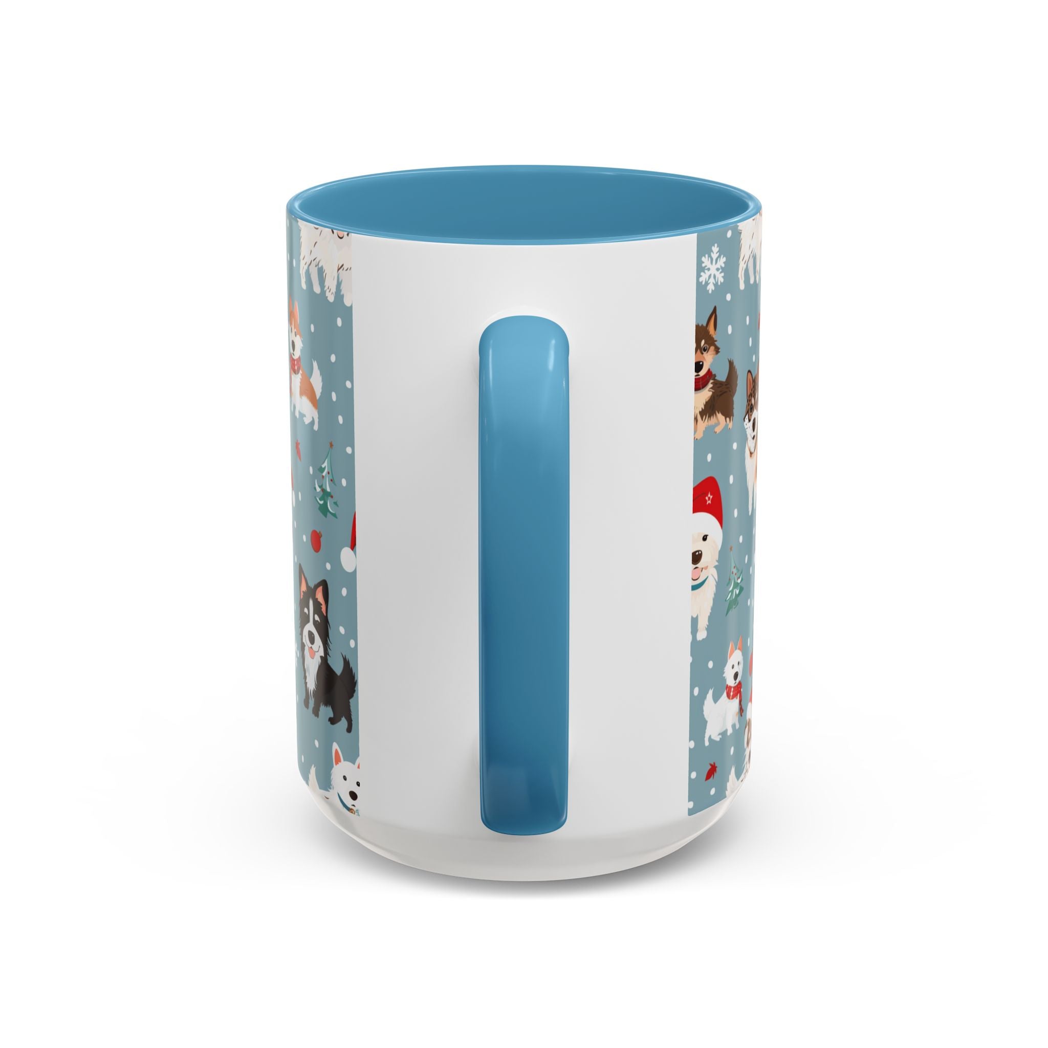 Corgi Holiday Coffee Mug – Cute Santa Dog Pattern Accent Mug (11/15oz)