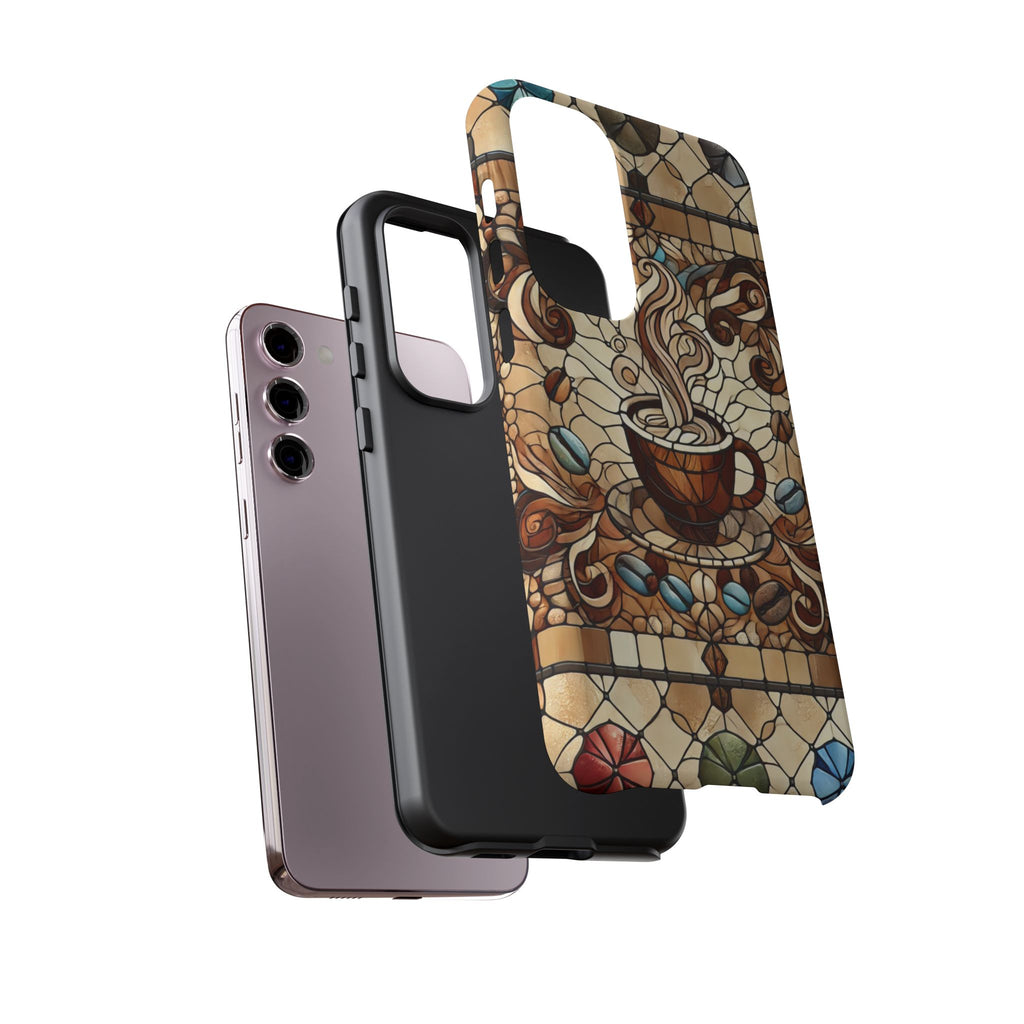 Stained Glass Coffee Android Phone Case – Shockproof TPU, 3D Wrap