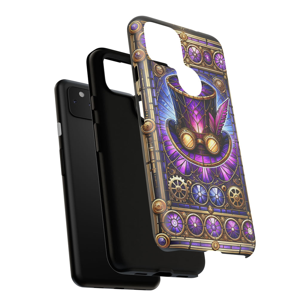 Stained Glass Steampunk Android Phone Case – 3D Full-Wrap Protective Cover with TPU Liner