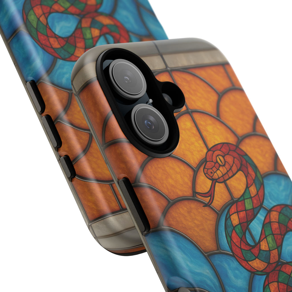 Snakes Are Beautiful Stained Glass Phone Case, Colorful Reptile Design Phone Cover, Nature Lovers Reptile Phone Case, Danger Noodle Case