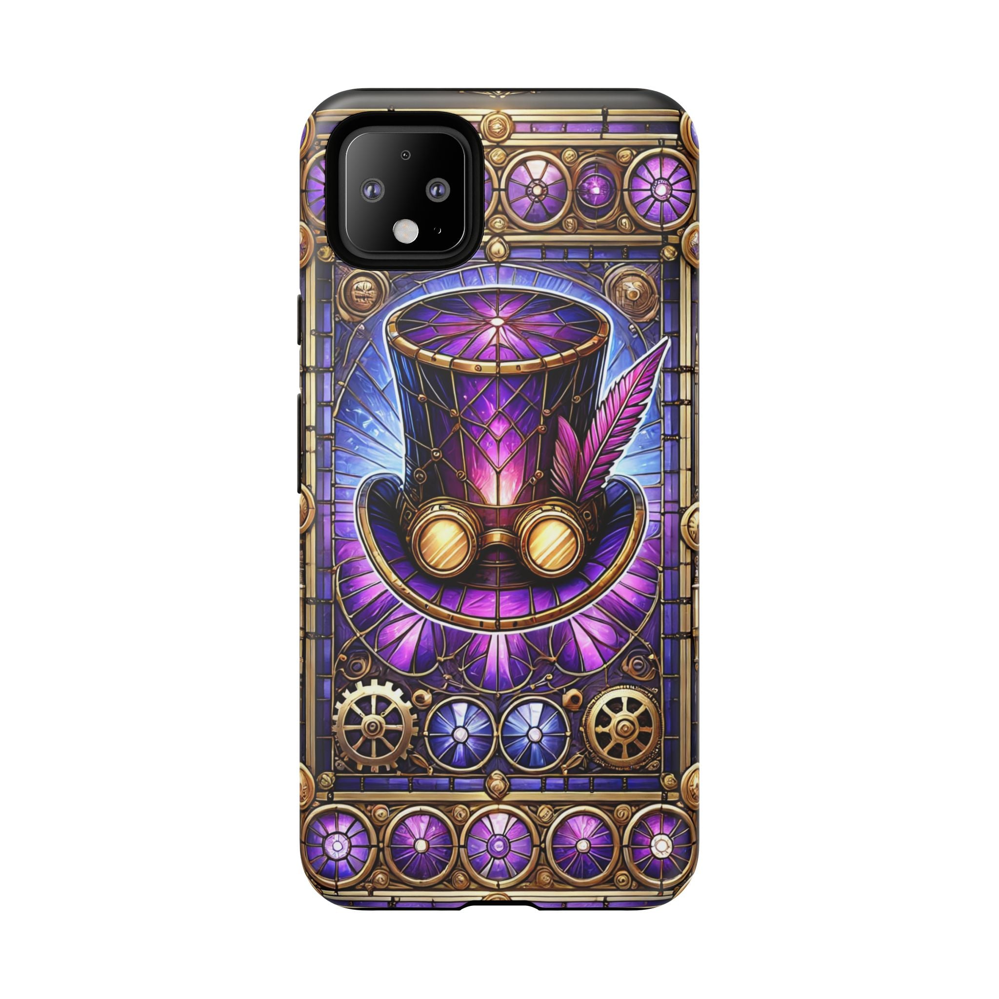 Stained Glass Steampunk Android Phone Case – 3D Full-Wrap Protective Cover with TPU Liner