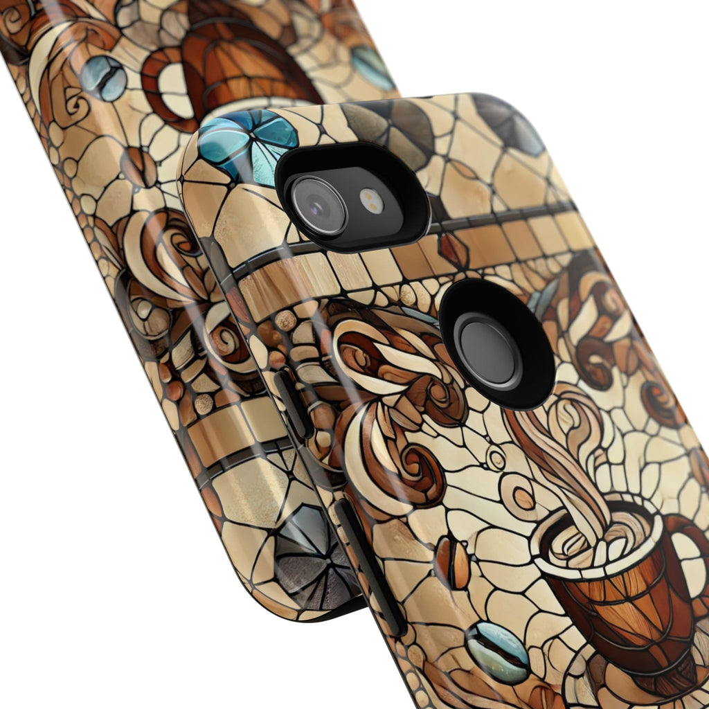 Stained Glass Coffee Android Phone Case – Shockproof TPU, 3D Wrap