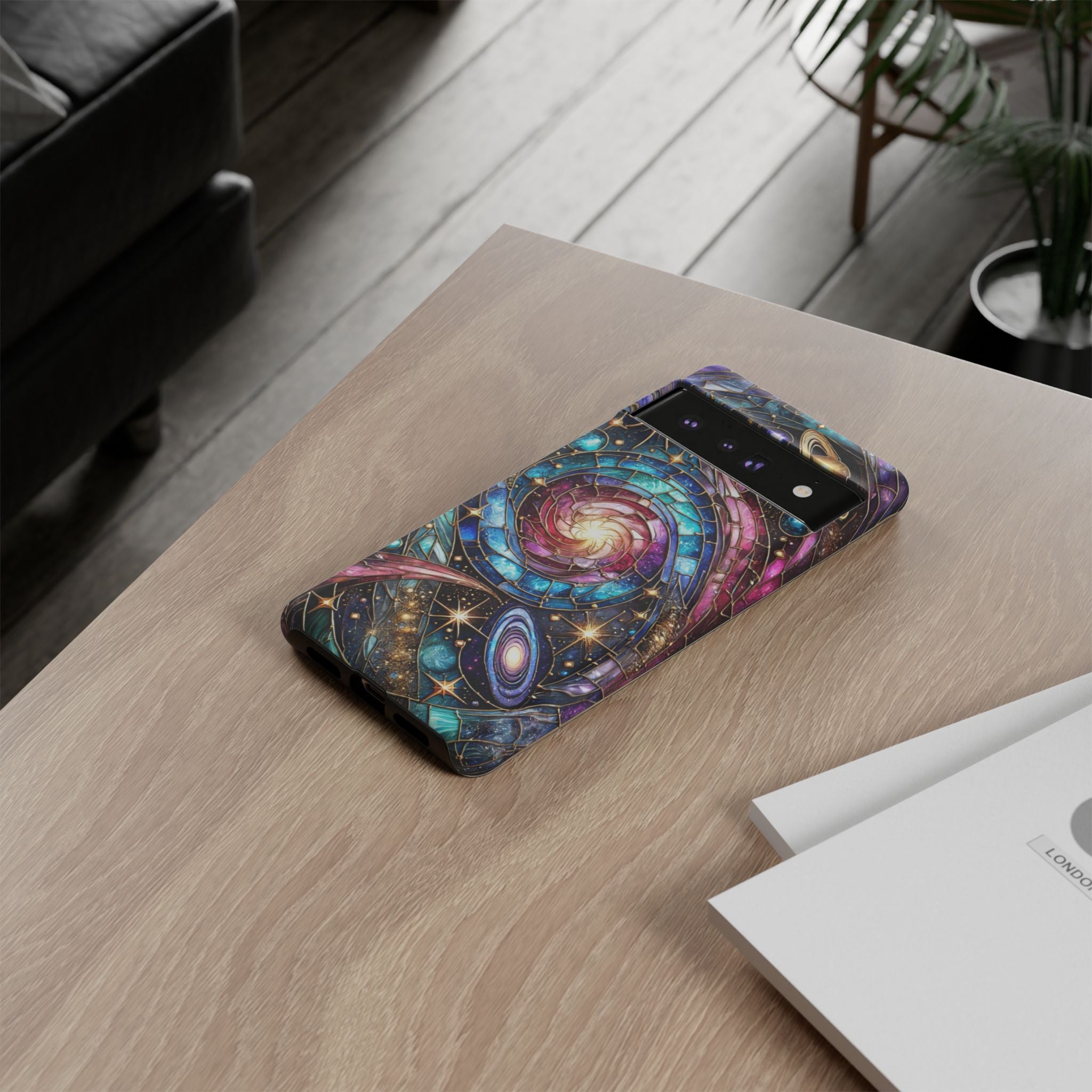 Stained Glass Celestial Android Phone Case – 3D Galaxy Full-Wrap Protective Cover with TPU Liner