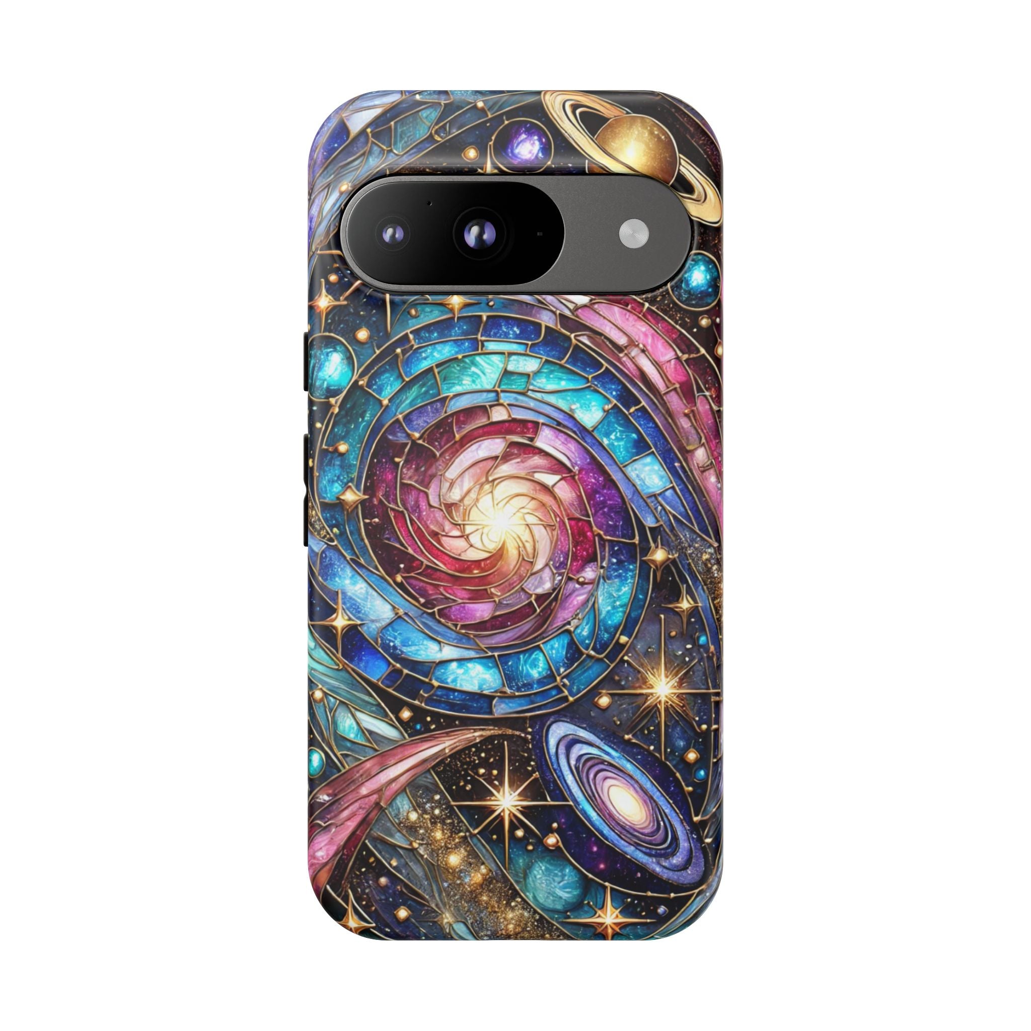 Stained Glass Celestial Android Phone Case – 3D Galaxy Full-Wrap Protective Cover with TPU Liner
