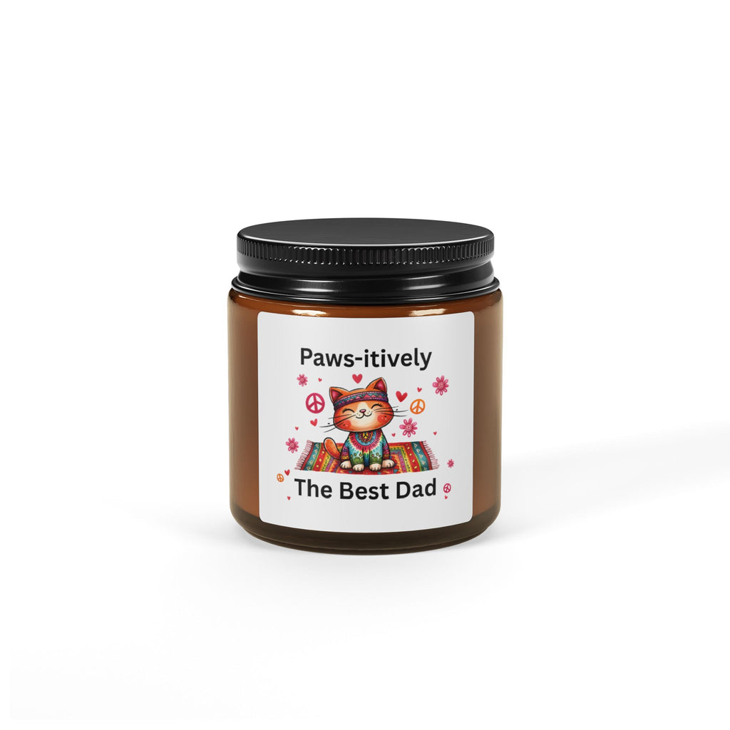Paws-itively The Best Dad Scented Soy Candle, Cat Dad Gift