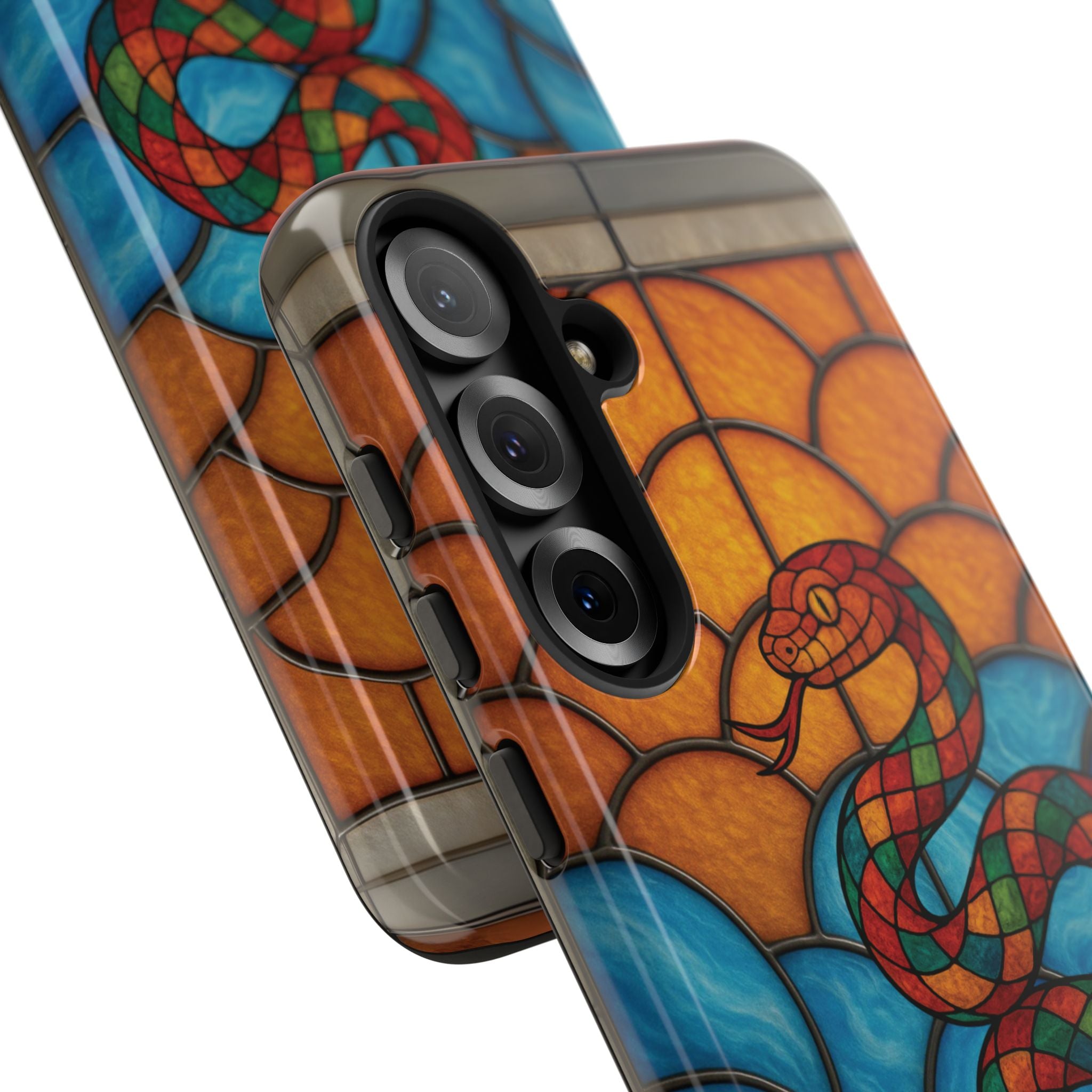 Snakes Are Beautiful Stained Glass Phone Case, Colorful Reptile Design Phone Cover, Nature Lovers Reptile Phone Case, Danger Noodle Case