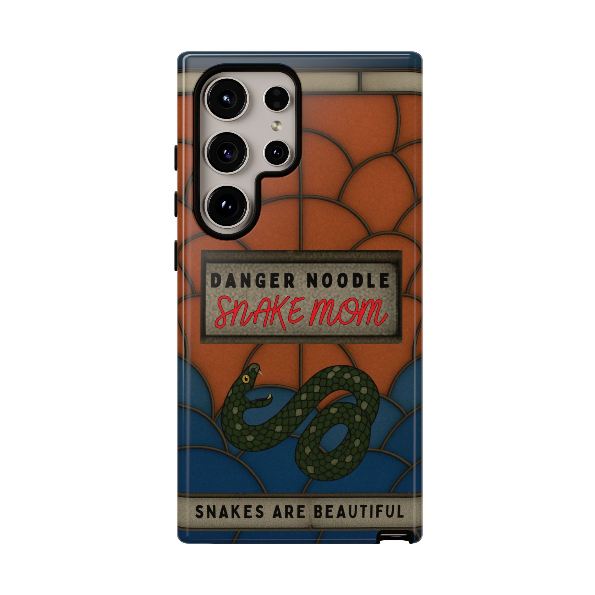 Danger Noodle Snake Mom Phone Case | Snakes Are Beautiful |Stained Glass Snake Art | Funny Snake Lover Gift |  Reptile Mom Phone Cover