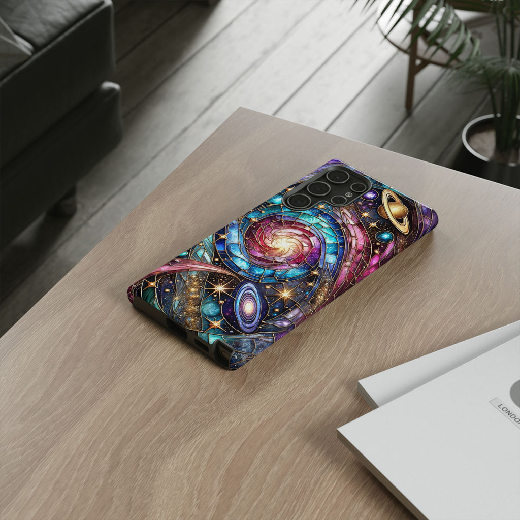 Stained Glass Celestial Android Phone Case – 3D Galaxy Full-Wrap Protective Cover with TPU Liner