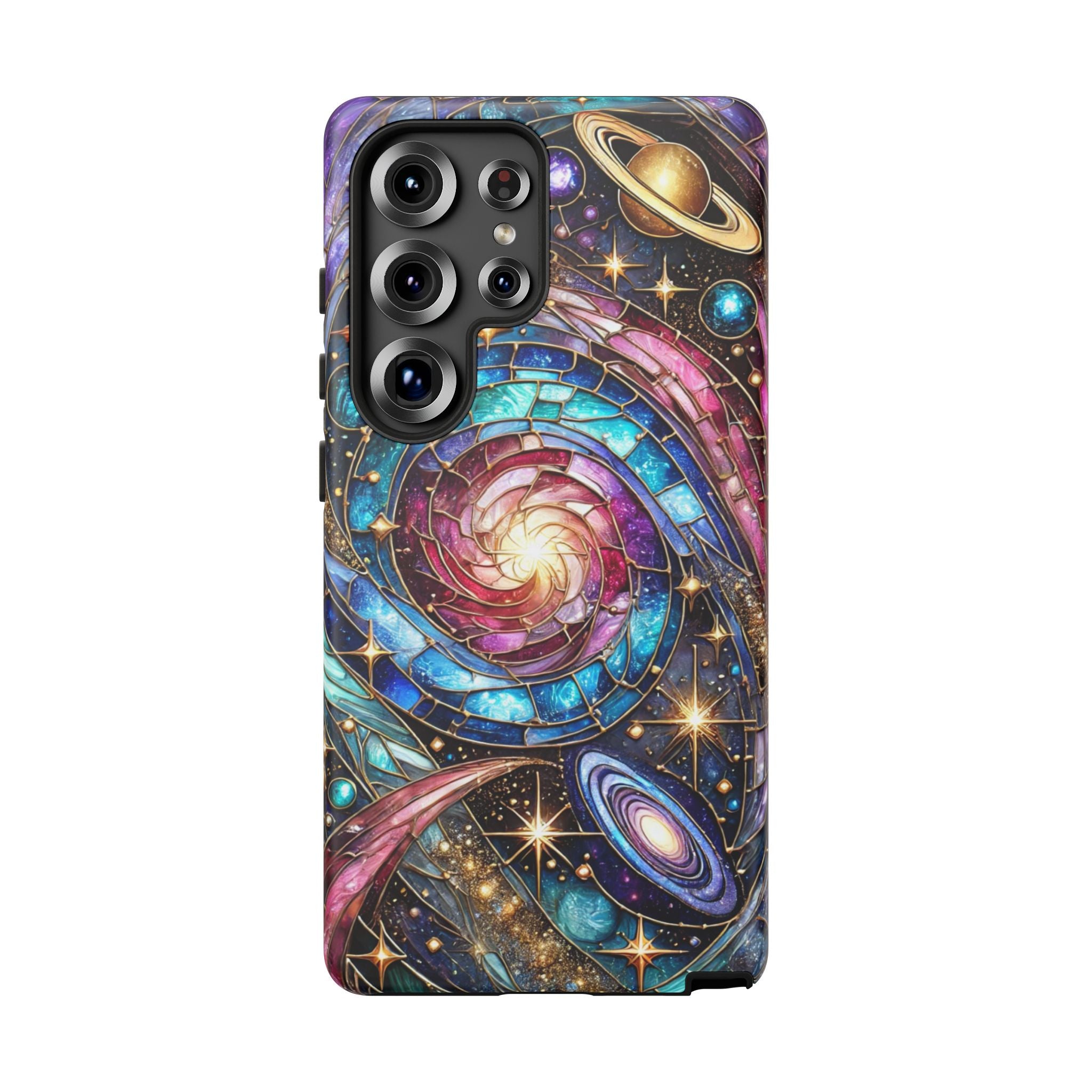 Stained Glass Celestial Android Phone Case – 3D Galaxy Full-Wrap Protective Cover with TPU Liner