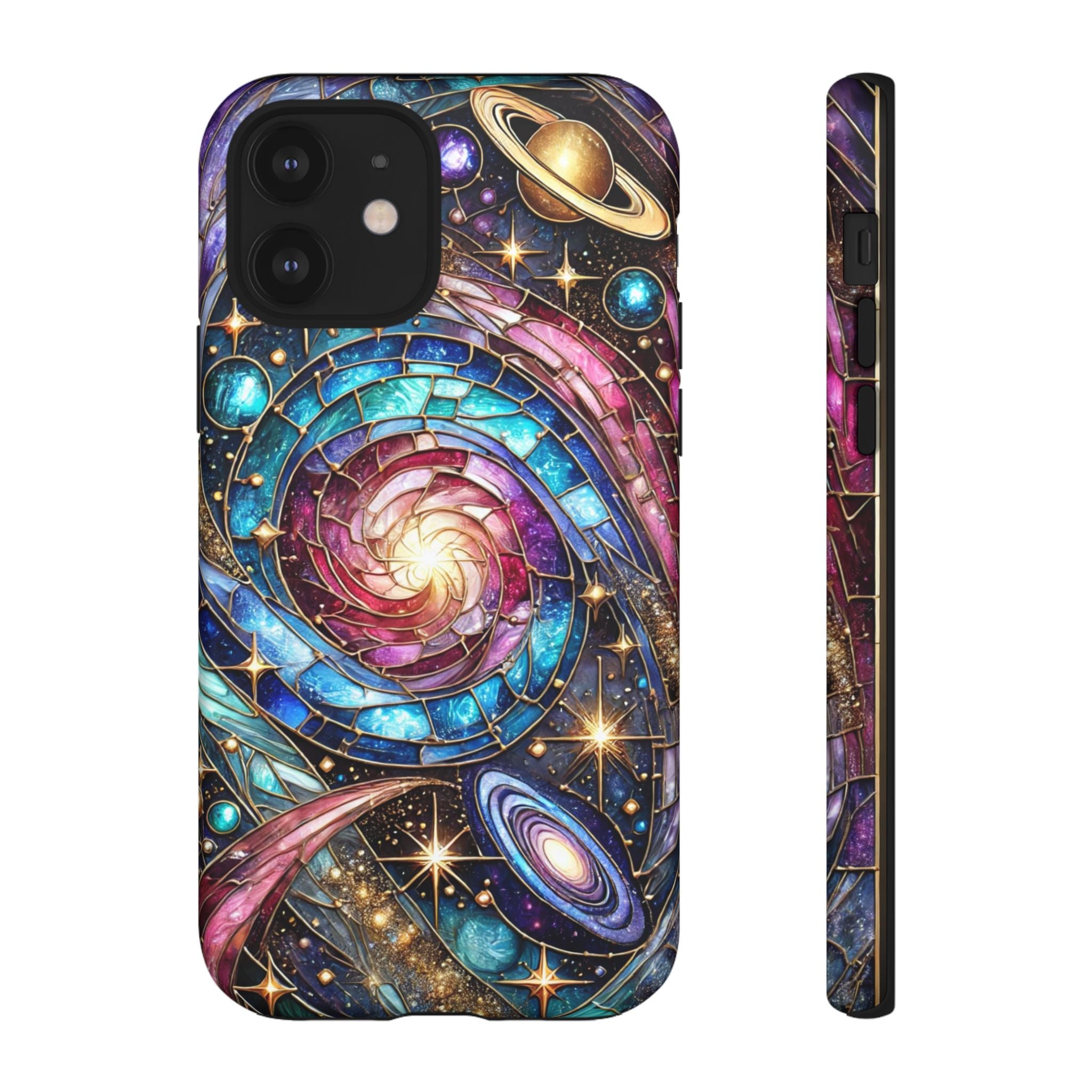 Stained Glass Celestial iPhone Case – Galaxy 3D Full-Wrap Protective Phone Cover