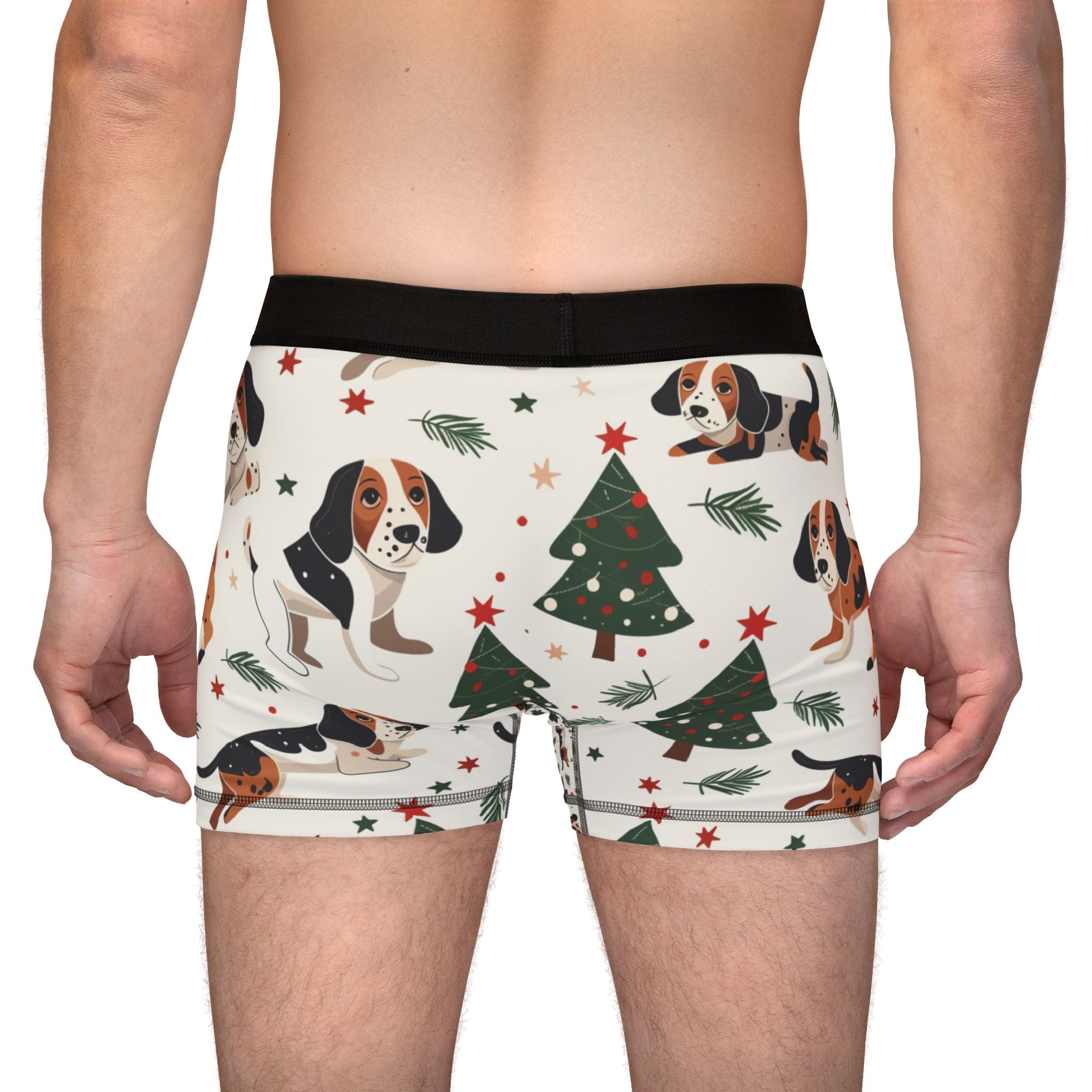 Beagle Christmas Boxers — Holiday Dog Print Men's Boxer Briefs