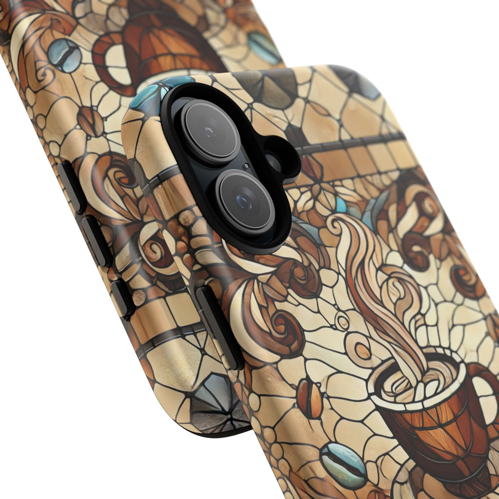 Stained Glass Coffee iPhone Case – Shockproof TPU, 3D Wrap Design