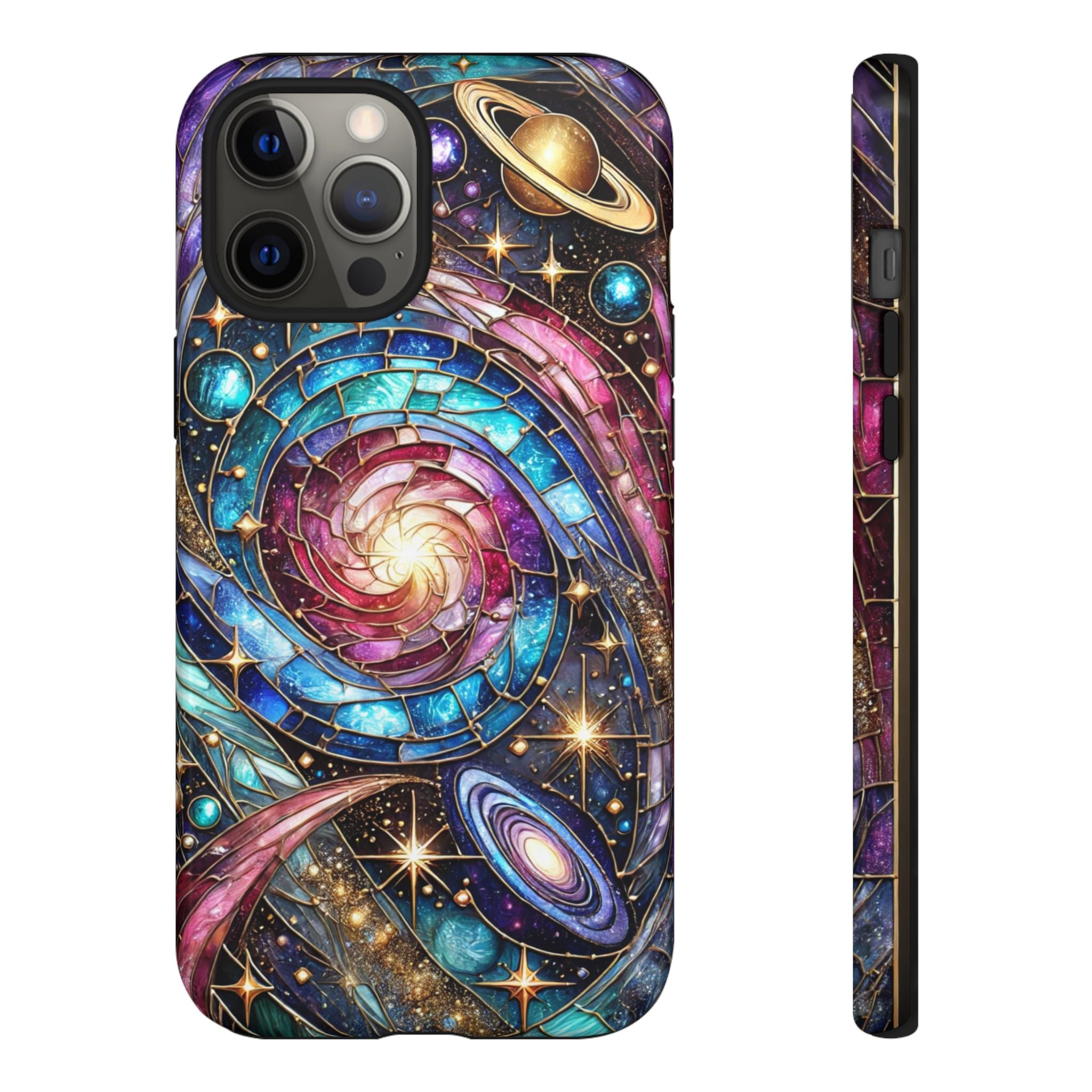 Stained Glass Celestial iPhone Case – Galaxy 3D Full-Wrap Protective Phone Cover