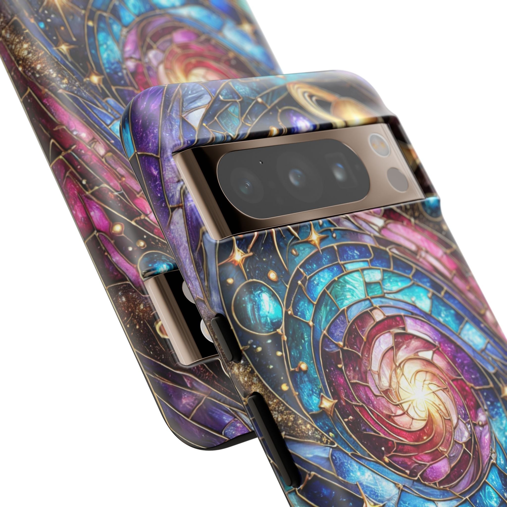 Stained Glass Celestial Android Phone Case – 3D Galaxy Full-Wrap Protective Cover with TPU Liner