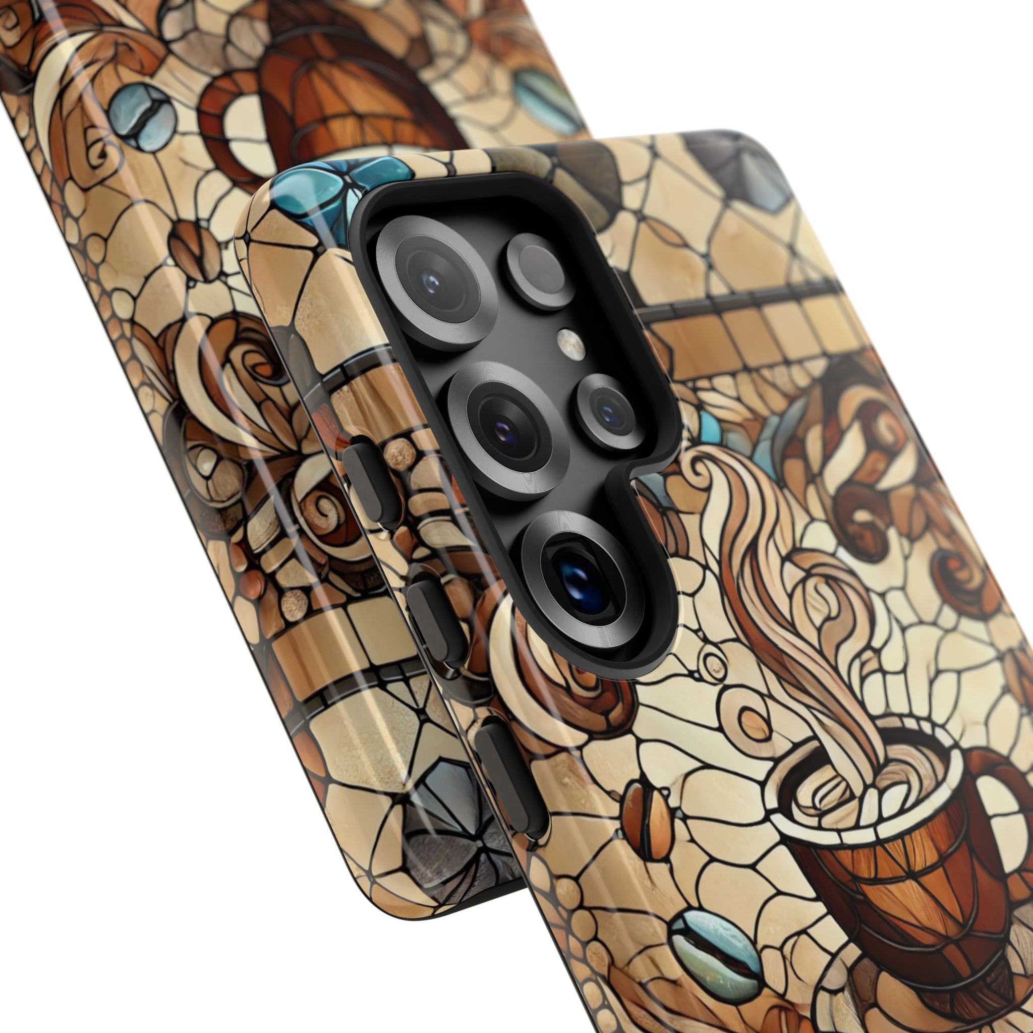 Stained Glass Coffee Android Phone Case – Shockproof TPU, 3D Wrap
