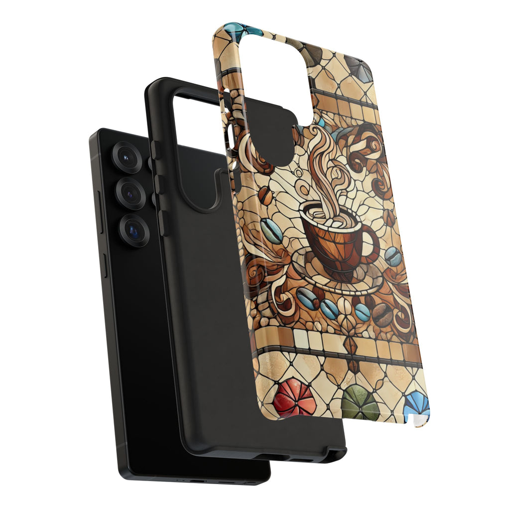Stained Glass Coffee Android Phone Case – Shockproof TPU, 3D Wrap