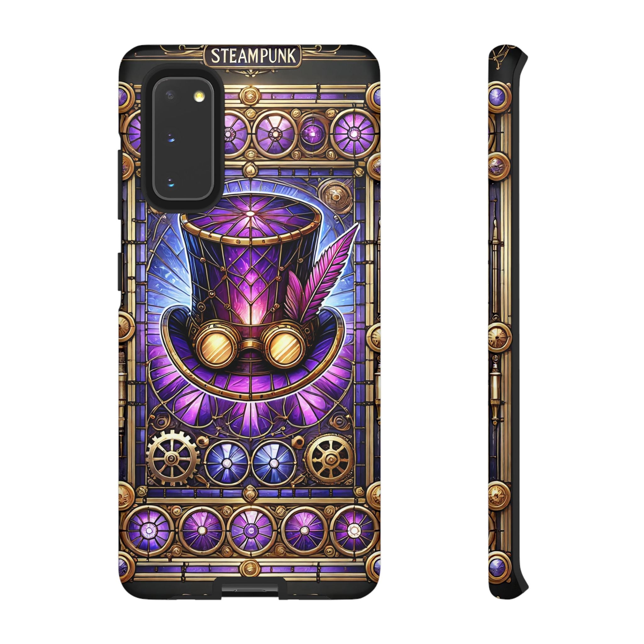 Stained Glass Steampunk Android Phone Case – 3D Full-Wrap Protective Cover with TPU Liner