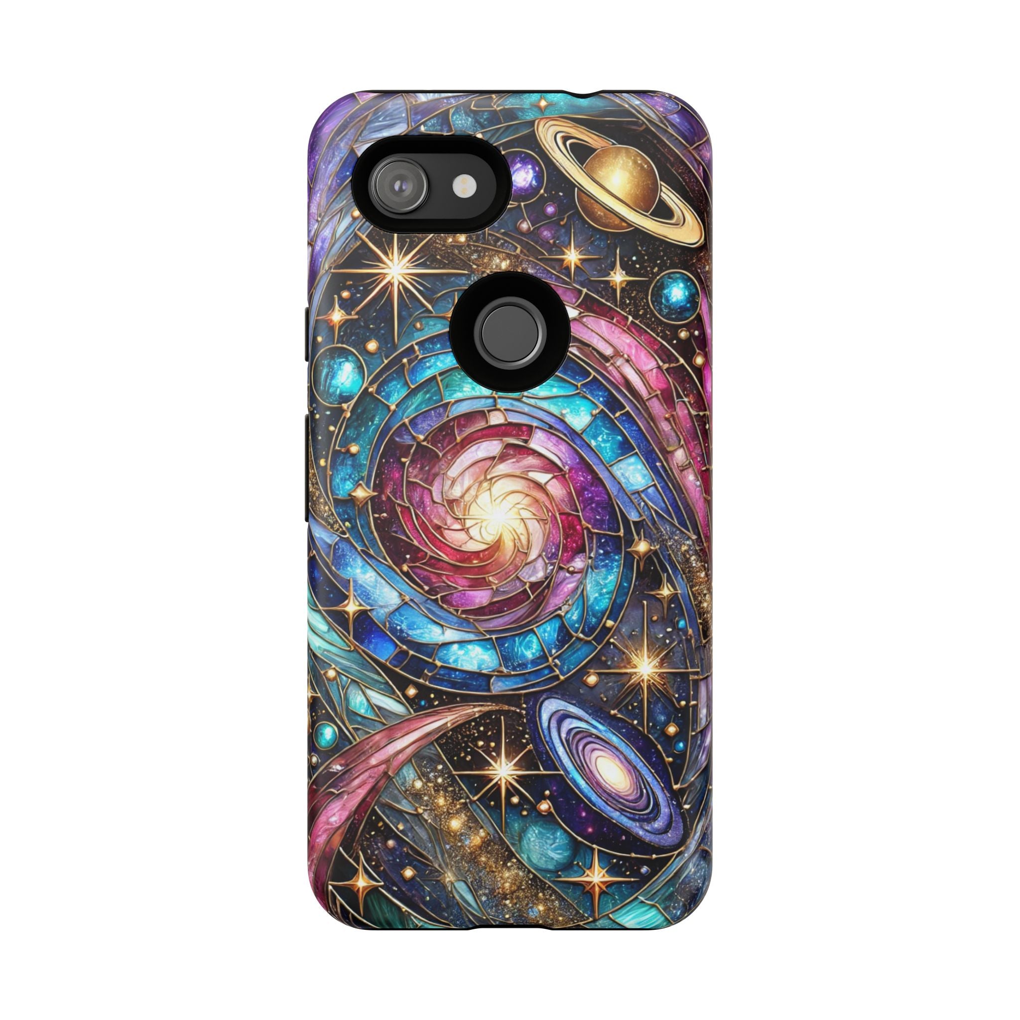 Stained Glass Celestial Android Phone Case – 3D Galaxy Full-Wrap Protective Cover with TPU Liner