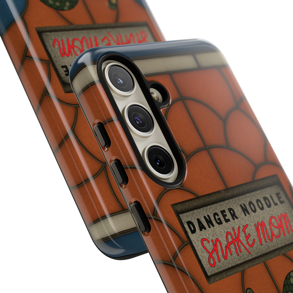 Danger Noodle Snake Mom Phone Case | Snakes Are Beautiful |Stained Glass Snake Art | Funny Snake Lover Gift |  Reptile Mom Phone Cover