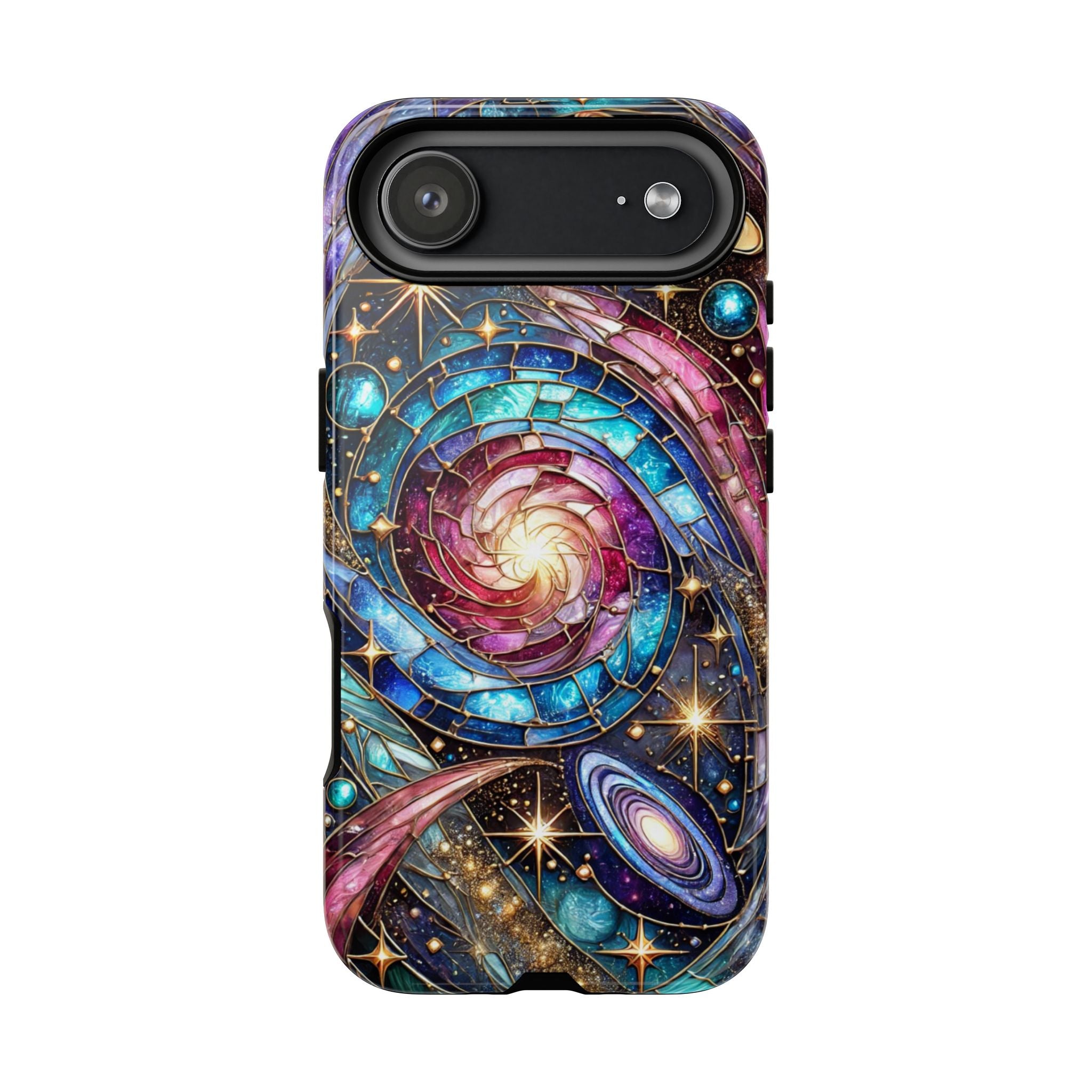 Stained Glass Celestial iPhone Case – Galaxy 3D Full-Wrap Protective Phone Cover