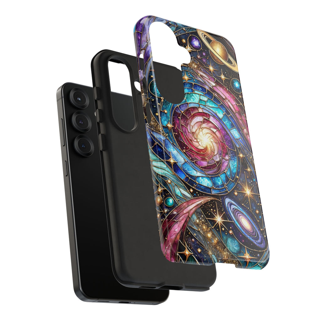 Stained Glass Celestial Android Phone Case – 3D Galaxy Full-Wrap Protective Cover with TPU Liner