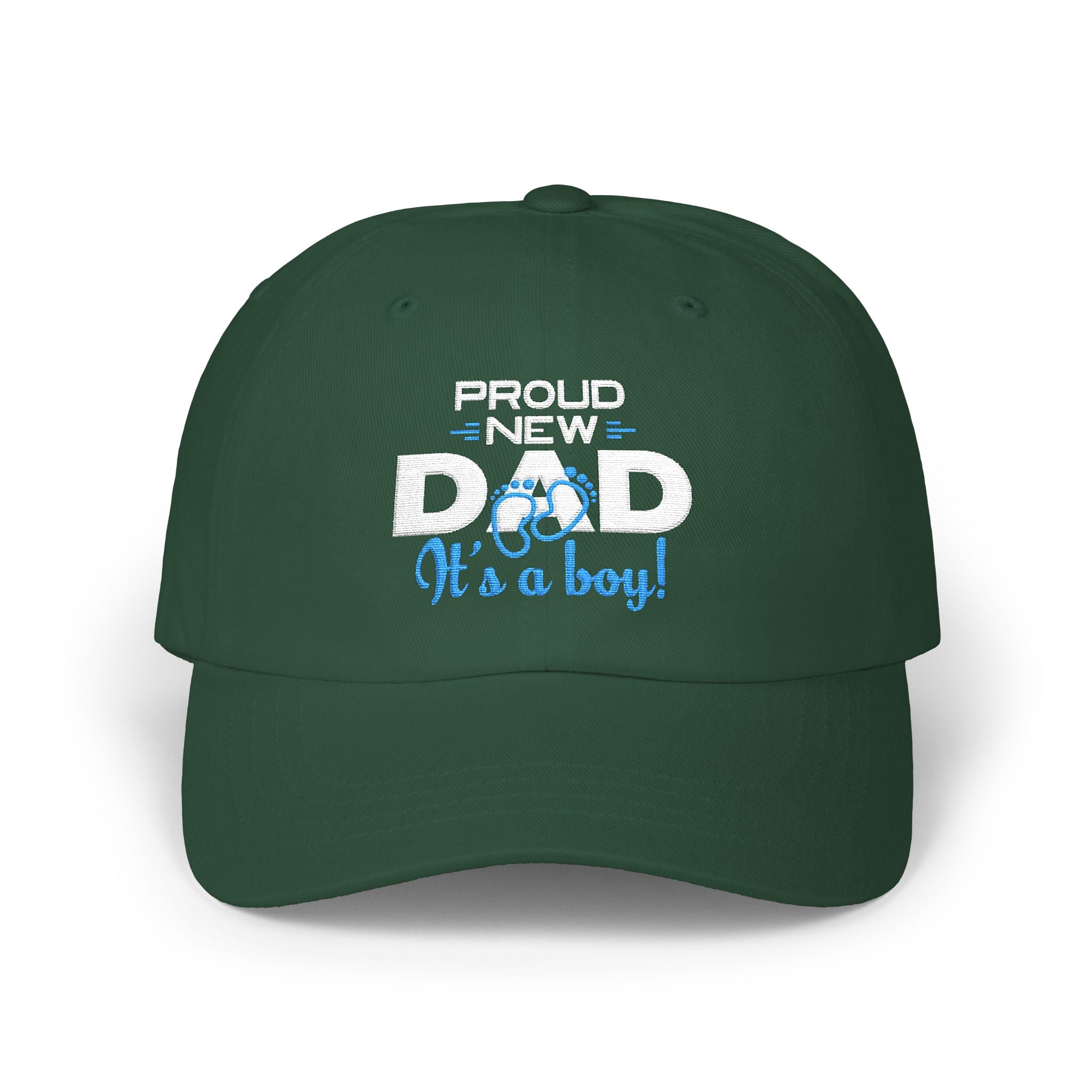 New Dad Cap - "Proud New Dad, It's a Boy" Embroidered Baseball Hat