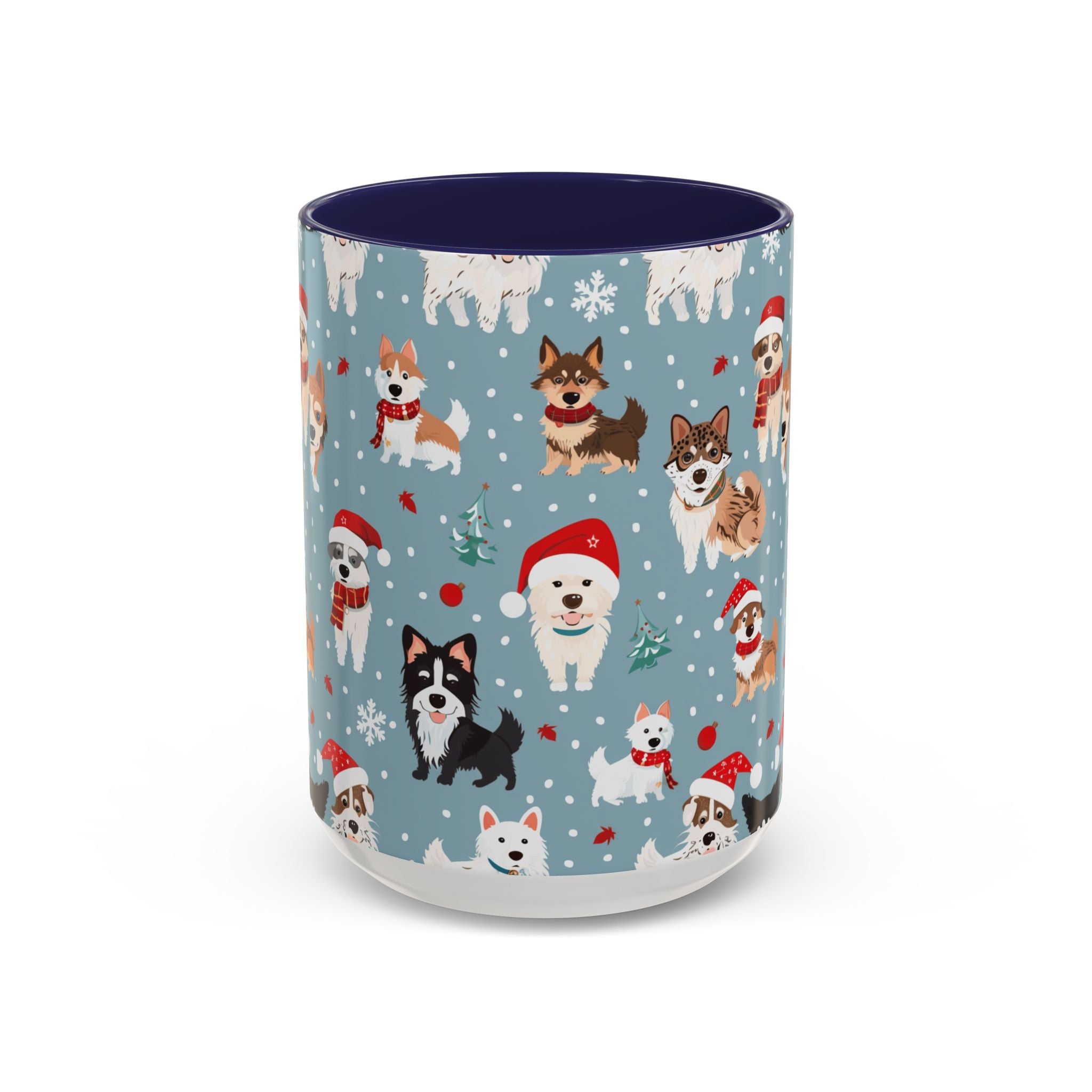 Corgi Holiday Coffee Mug – Cute Santa Dog Pattern Accent Mug (11/15oz)