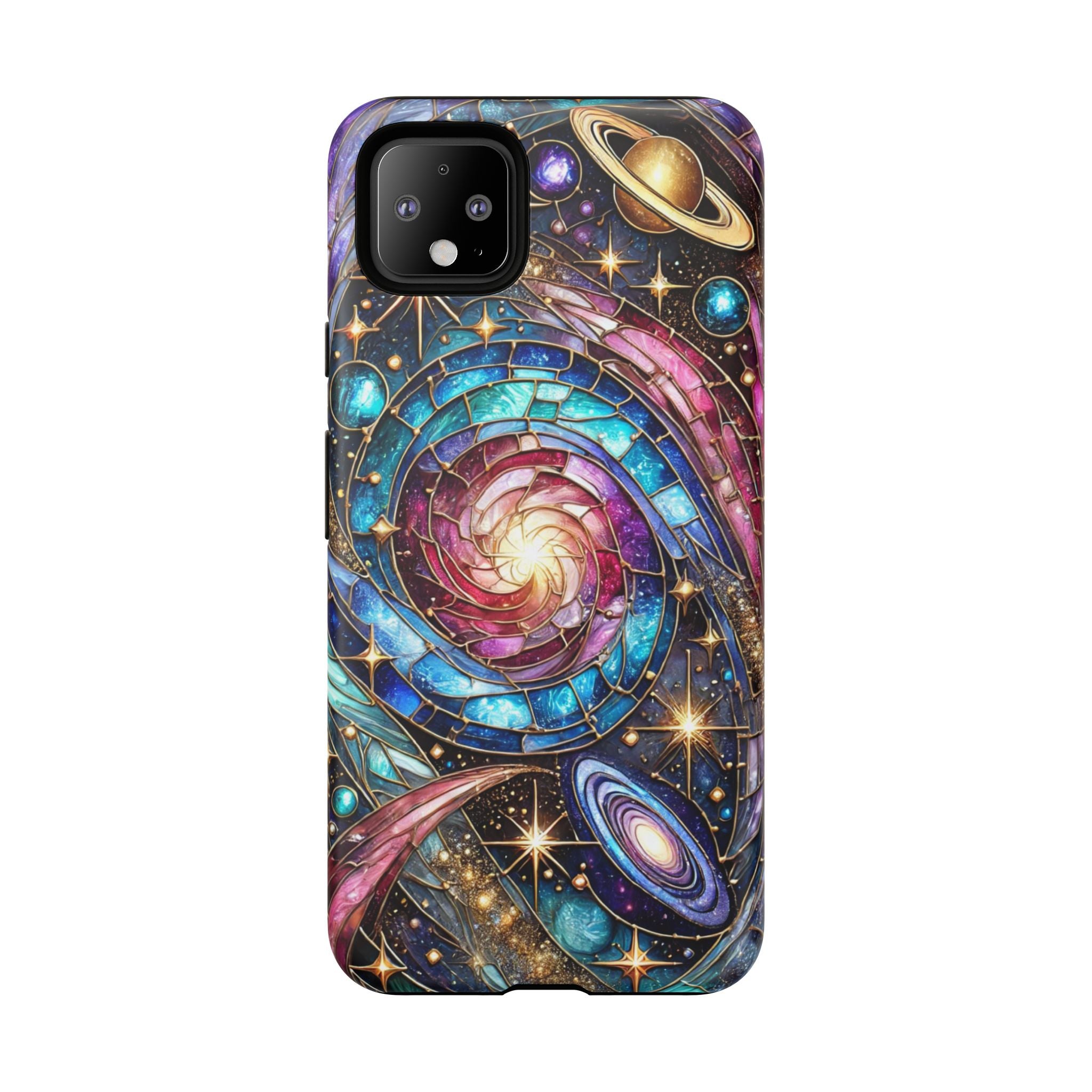 Stained Glass Celestial Android Phone Case – 3D Galaxy Full-Wrap Protective Cover with TPU Liner