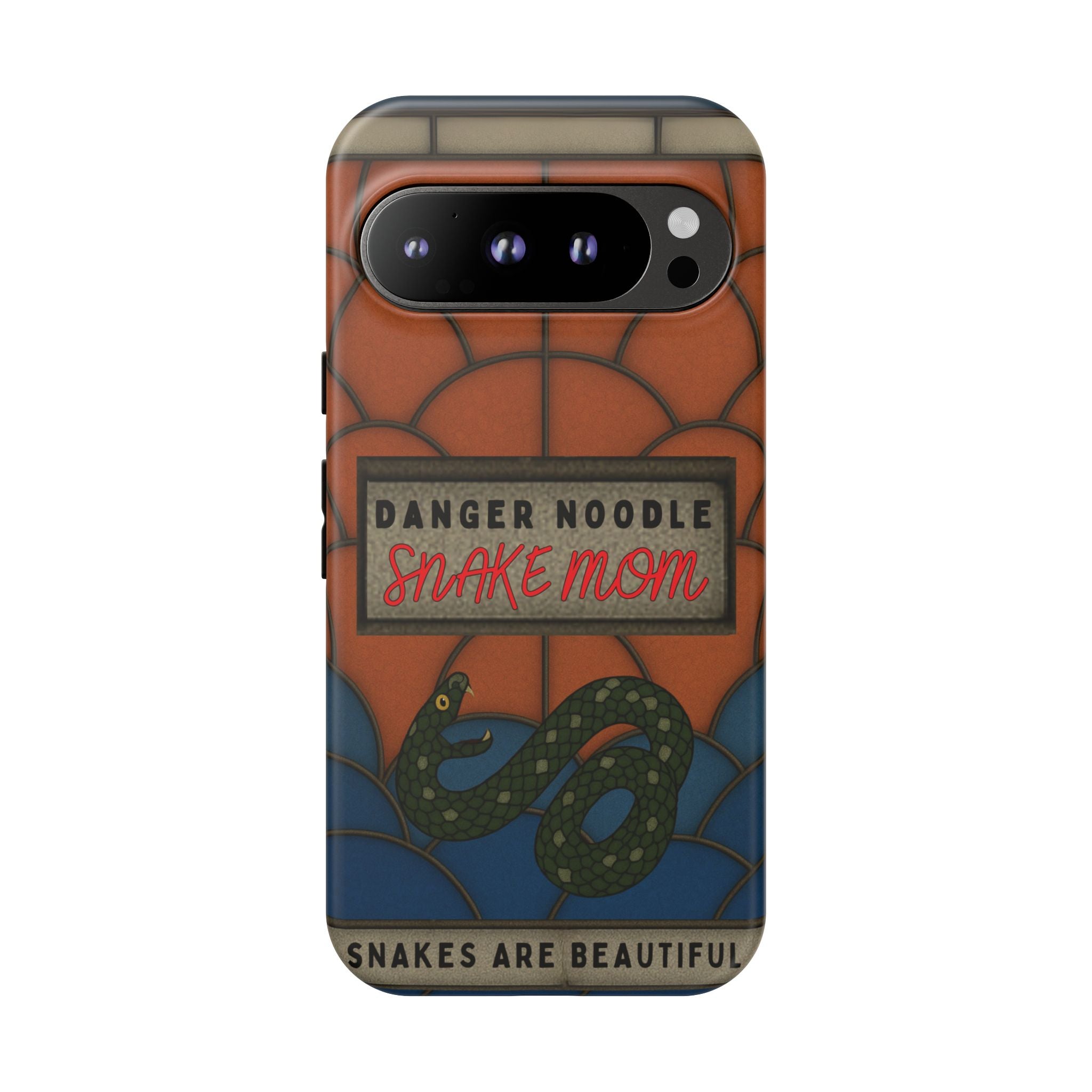 Danger Noodle Snake Mom Phone Case | Snakes Are Beautiful |Stained Glass Snake Art | Funny Snake Lover Gift |  Reptile Mom Phone Cover