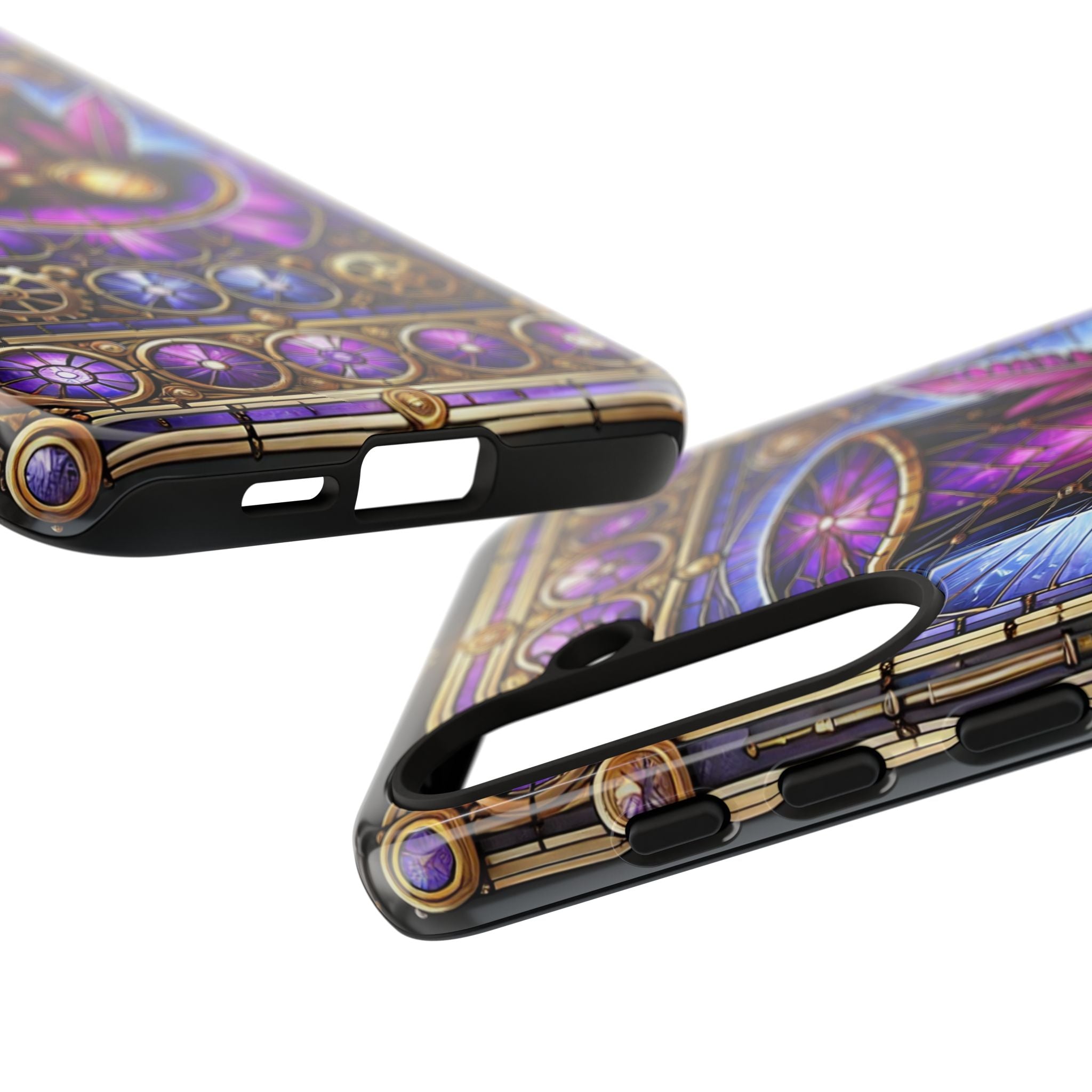 Stained Glass Steampunk Android Phone Case – 3D Full-Wrap Protective Cover with TPU Liner