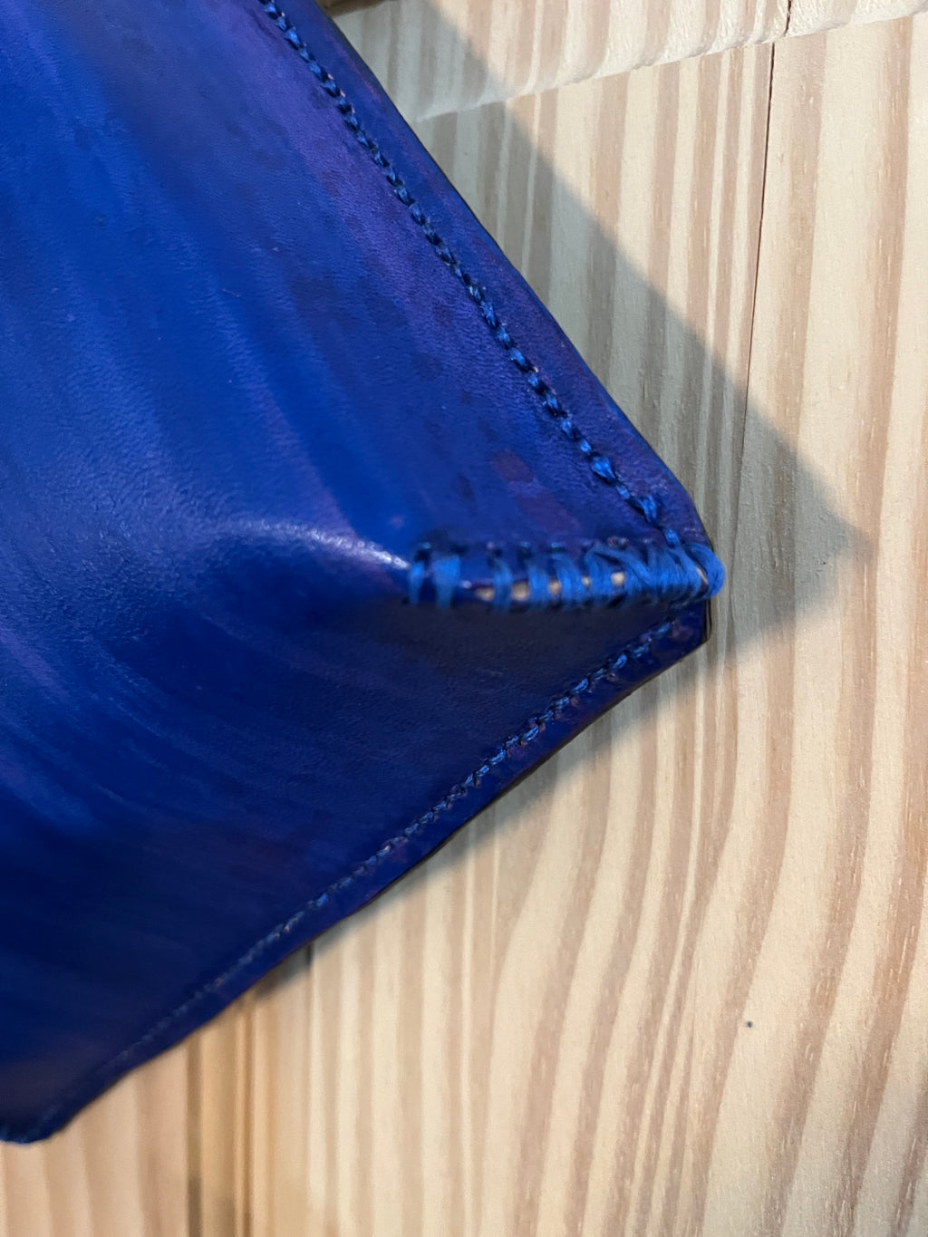 Genuine Leather Blue Haversack Bag