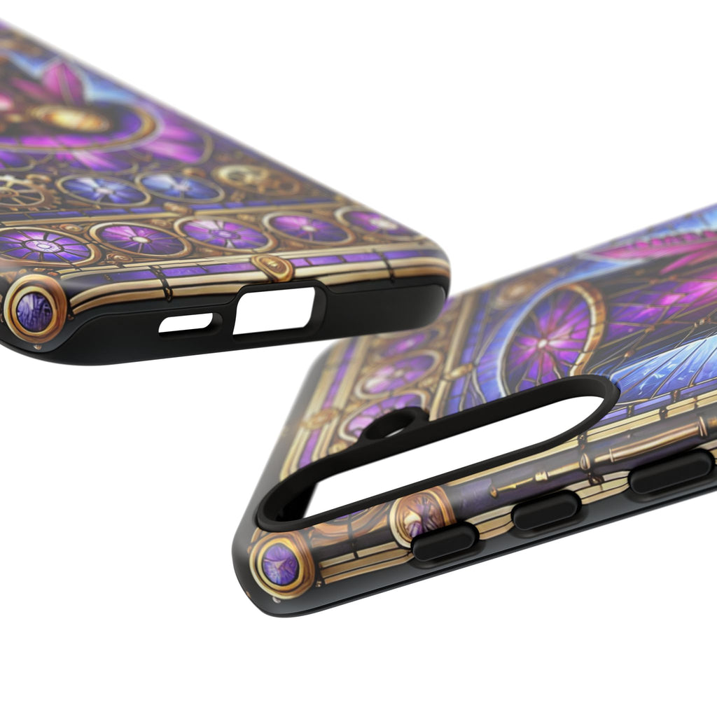 Stained Glass Steampunk Android Phone Case – 3D Full-Wrap Protective Cover with TPU Liner