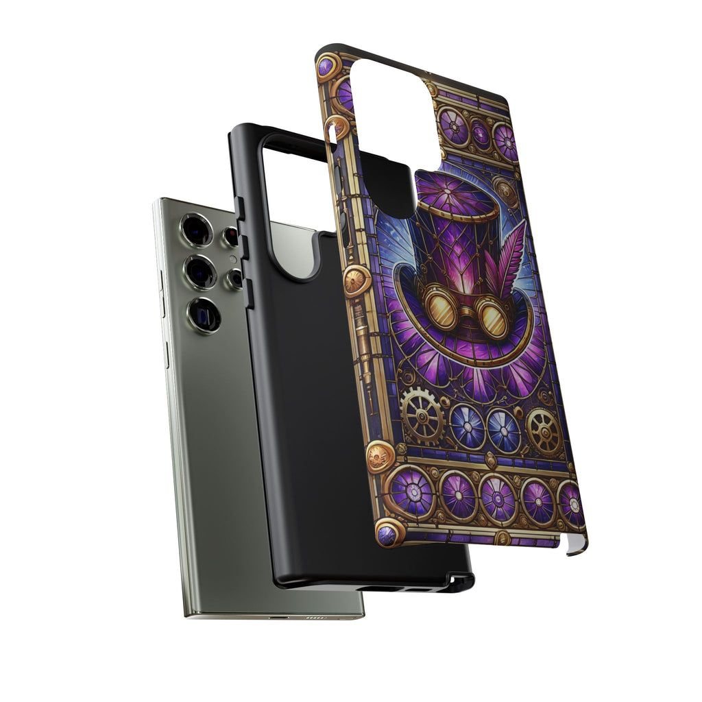 Stained Glass Steampunk Android Phone Case – 3D Full-Wrap Protective Cover with TPU Liner