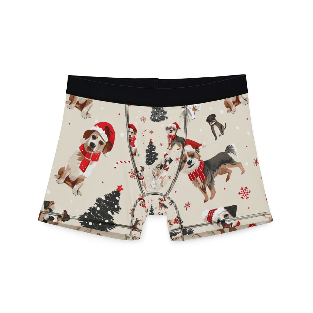 Christmas Dog Boxer Briefs — Festive Puppies All-Over Print Men's Boxers