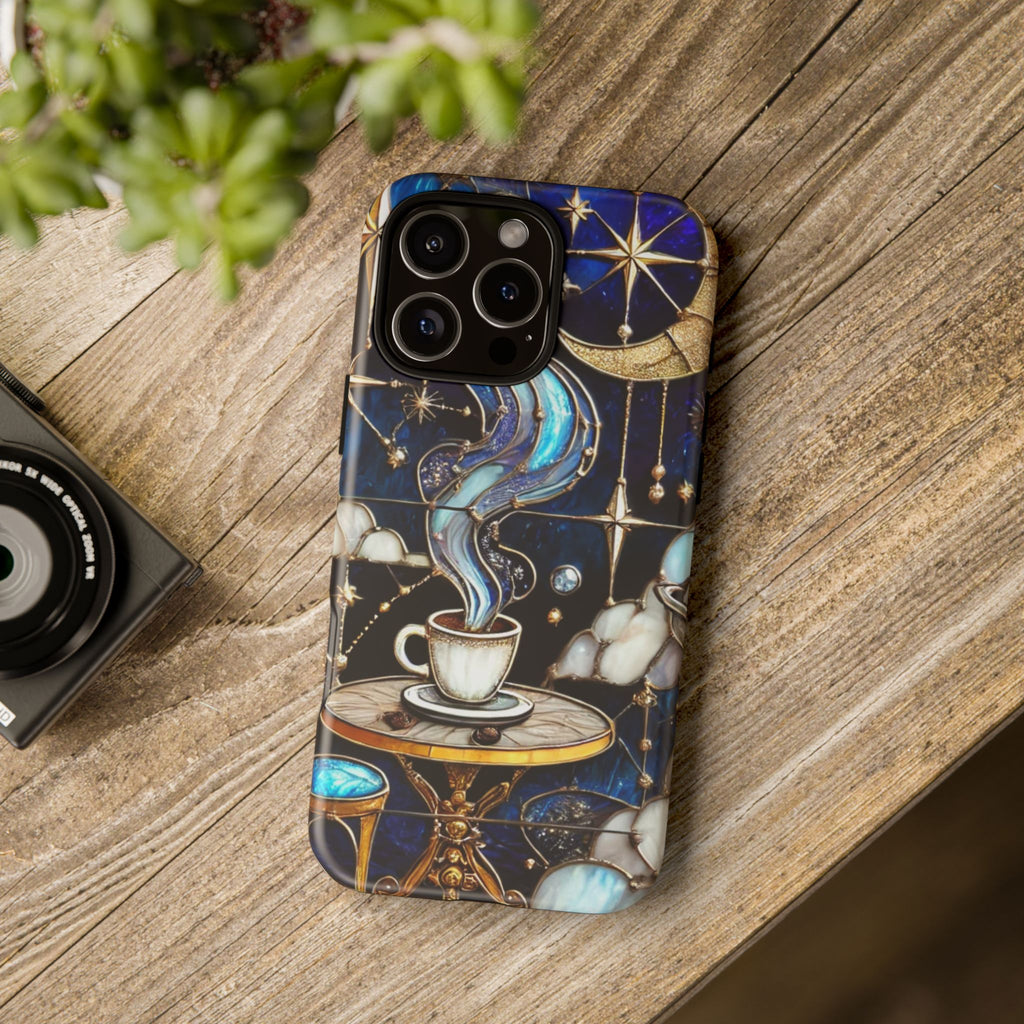 Celestial Stained Glass Coffee iPhone Case – Shockproof 3D Wrap