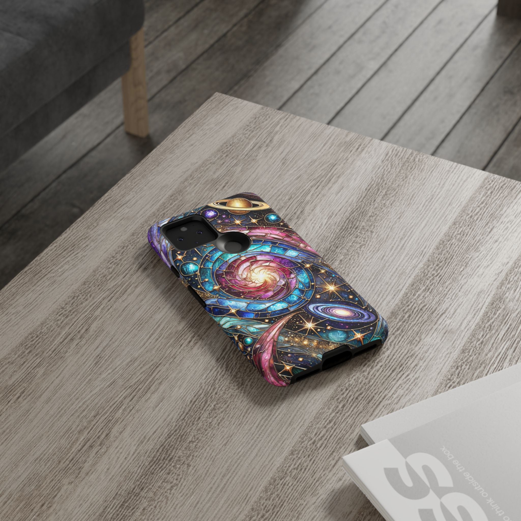 Stained Glass Celestial Android Phone Case – 3D Galaxy Full-Wrap Protective Cover with TPU Liner