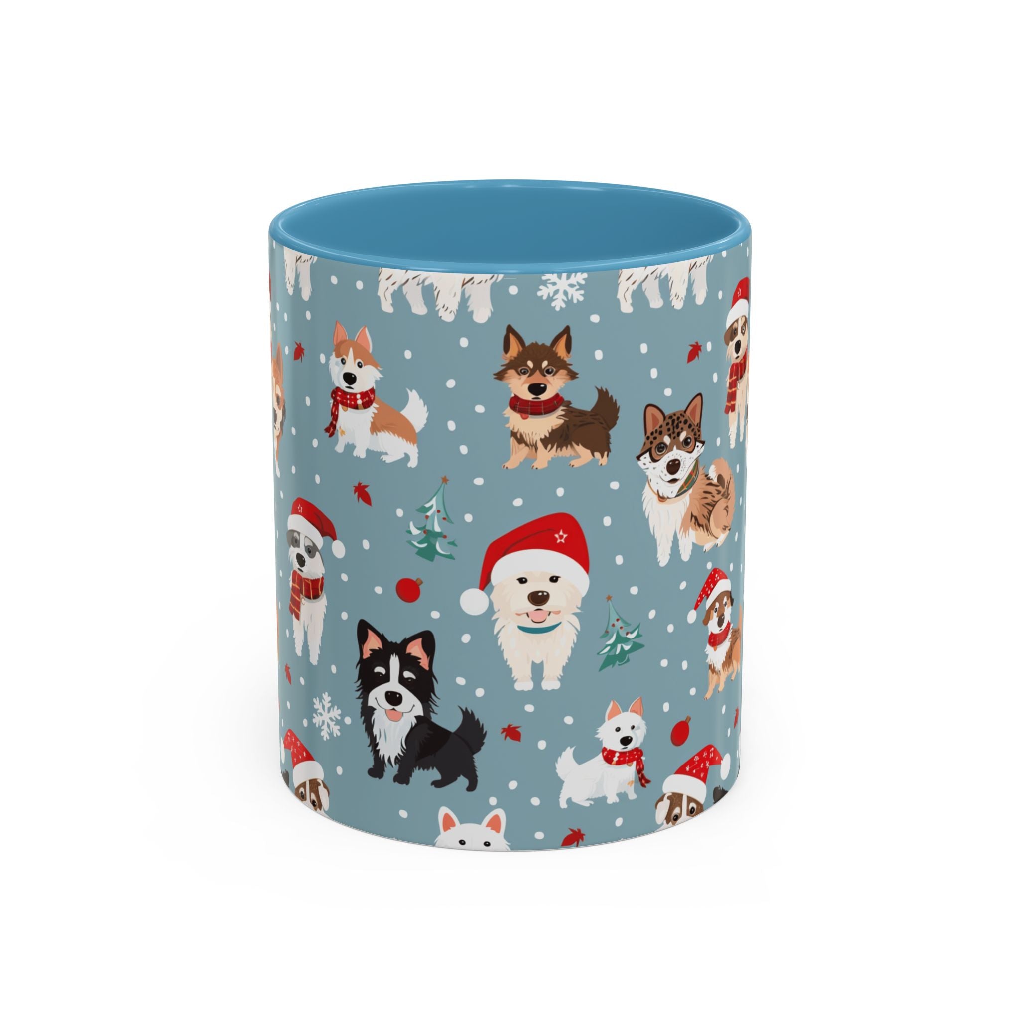 Corgi Holiday Coffee Mug – Cute Santa Dog Pattern Accent Mug (11/15oz)
