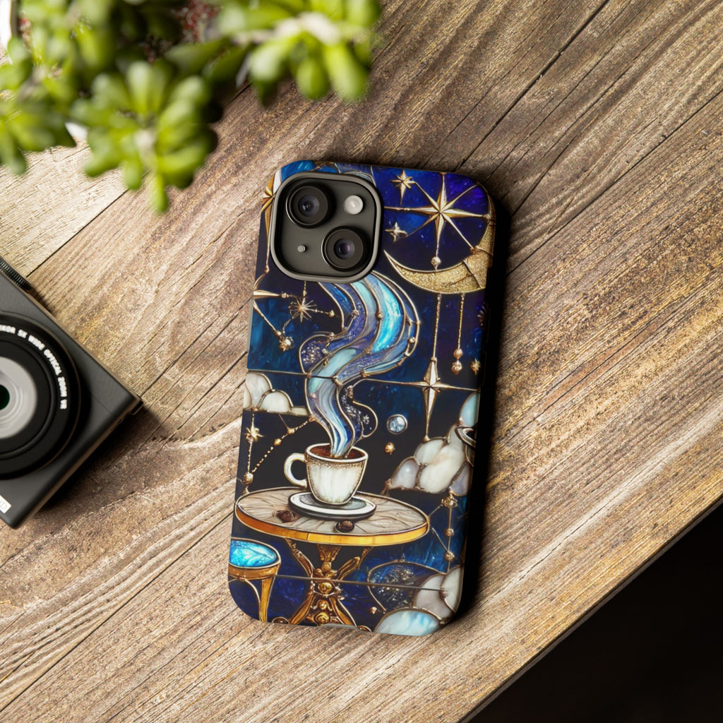 Celestial Stained Glass Coffee iPhone Case – Shockproof 3D Wrap