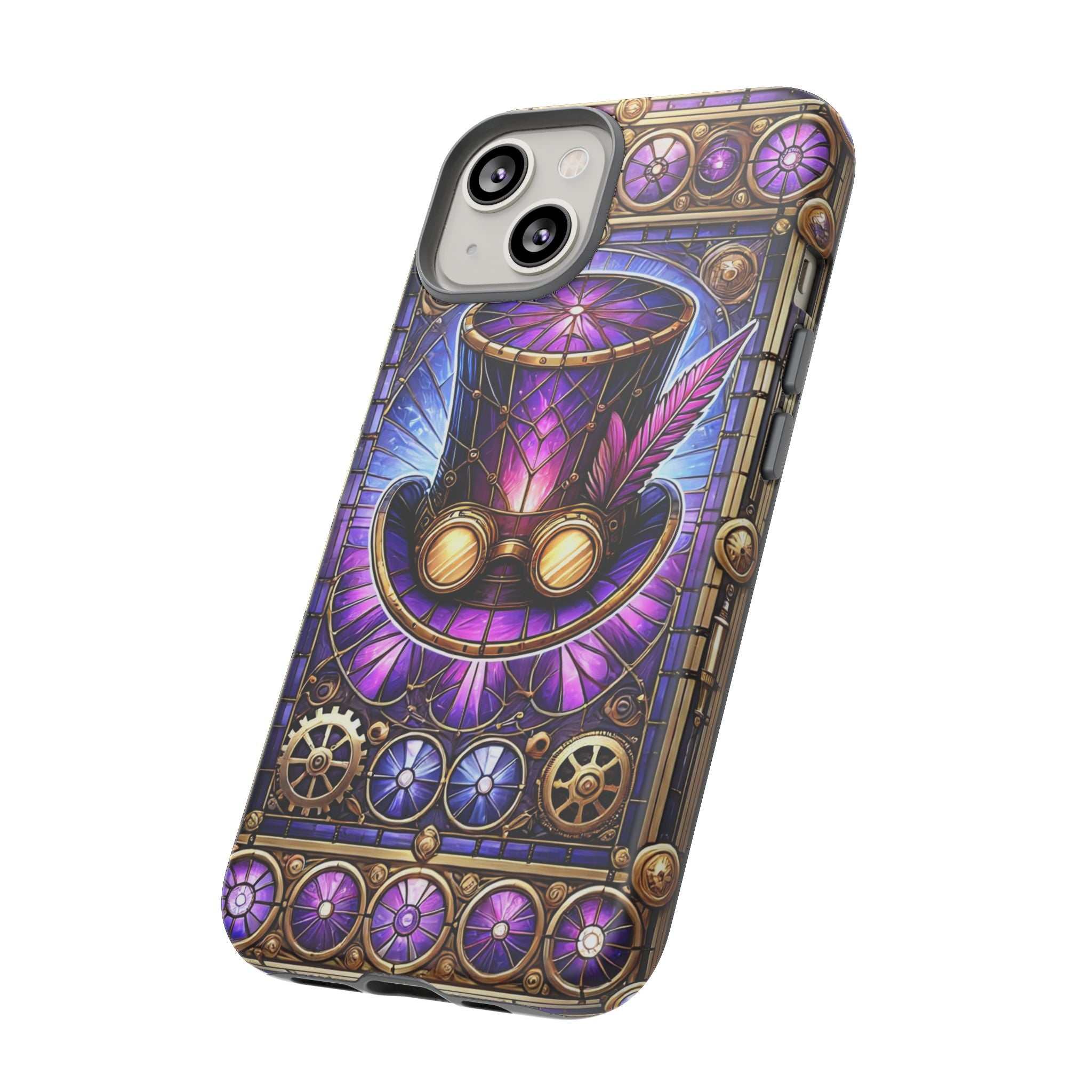 Stained Glass Steampunk iPhone Case – 3D Full-Wrap Protective Phone Cover With TPU Liner