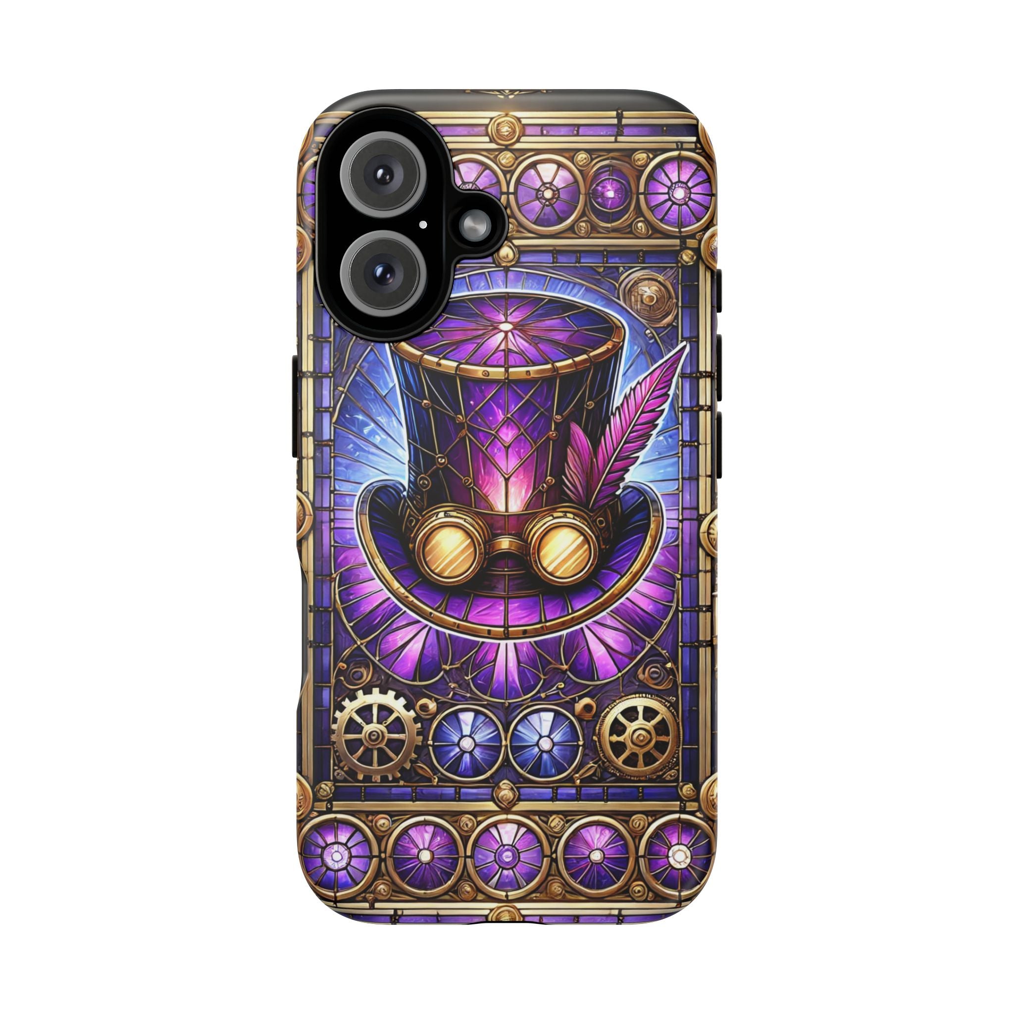 Stained Glass Steampunk iPhone Case – 3D Full-Wrap Protective Phone Cover With TPU Liner